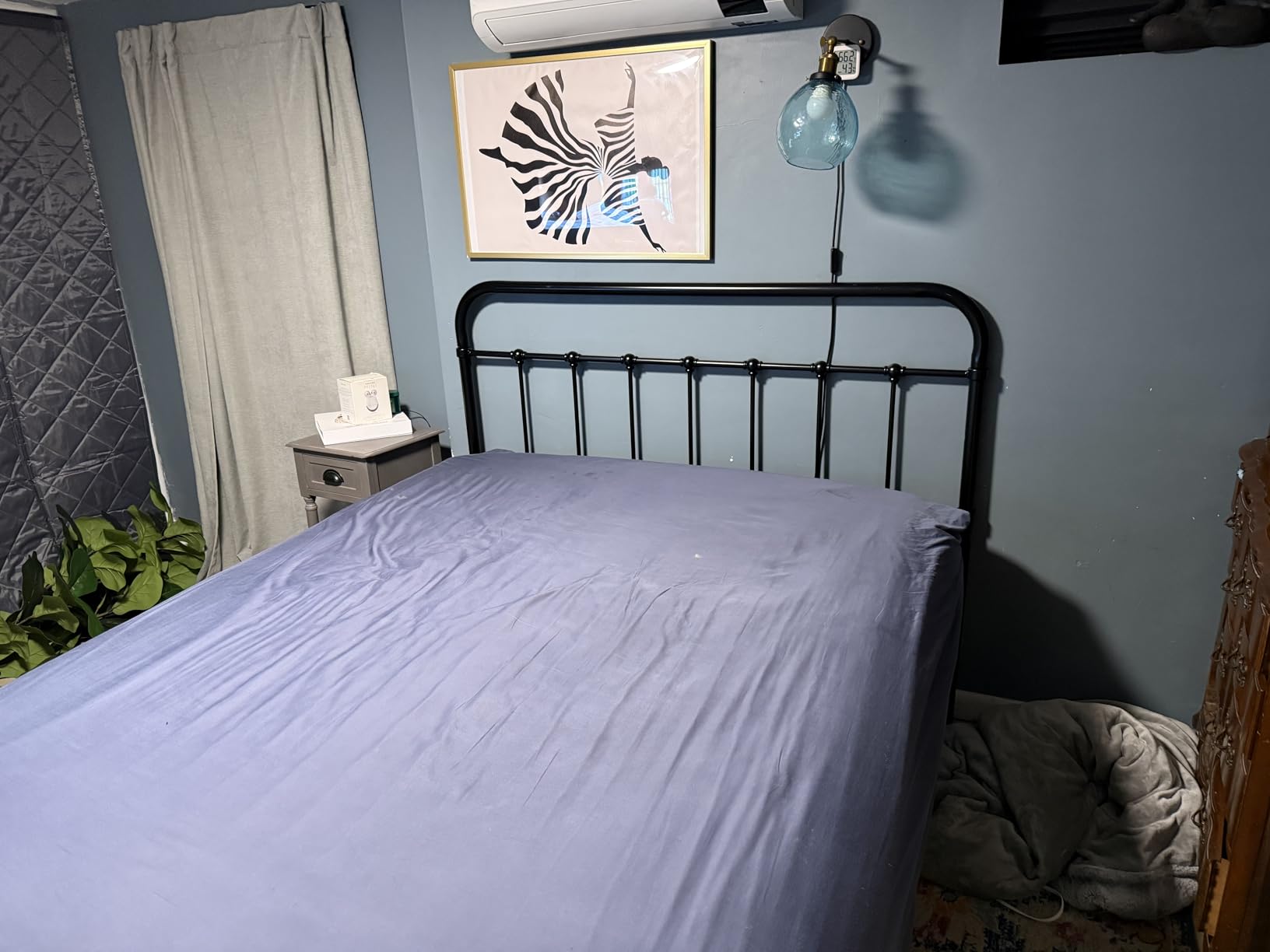 Allewie King Metal Bed Frame with Victorian Iron-Art Headboard, Black | Victorian Style Wrought Iron-Art Headboard/Footboard, Easy Assembly, Under Bed Storage, No Box Spring Required customer photo 1
