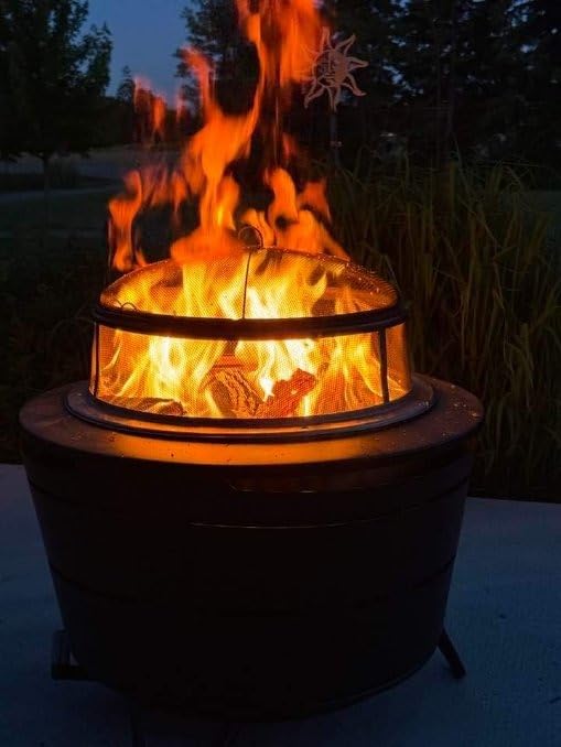 TIKI 27.5-Inch Smokeless Reunion Fire Pit, Large Outdoor Fire Pit for Gatherings, Wood Burning with Removable Ash Pan & Weather-Resistant Cover, Modern Black Design - Perfect for Patio & Backyard customer photo 1