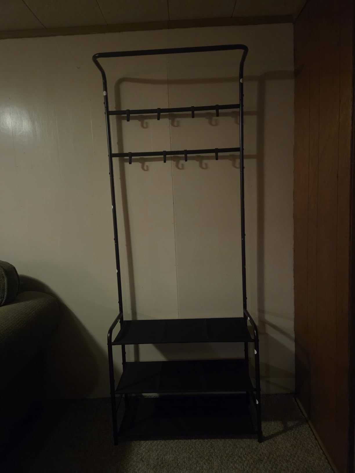 Simple Houseware Coat Rack with Shelf, Standing Hall Tree with Hooks, Black | For Entryway, Bedroom, Office, Black Metal Clothes Hanger Stand for Coats, Hats, Jackets, Bags customer photo 1