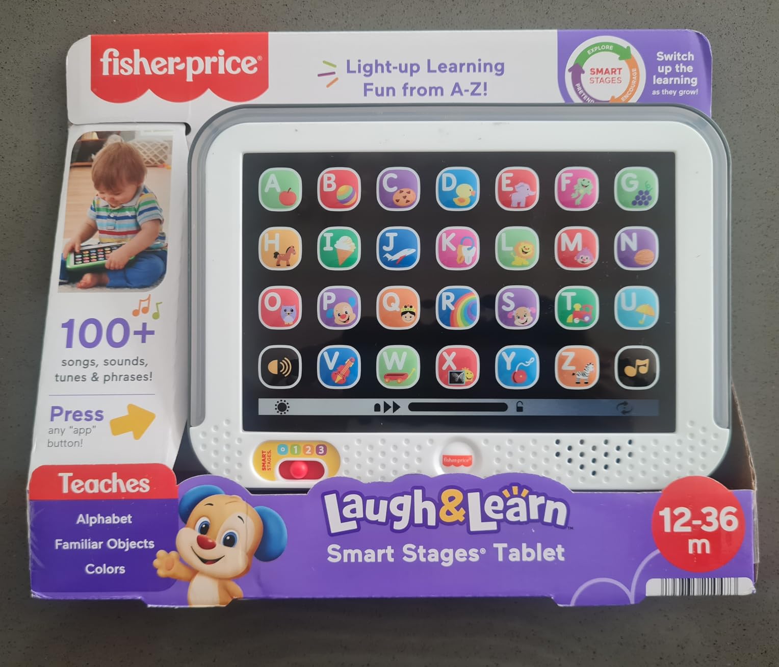 Fisher-Price Toddler Learning Toy Laugh & Learn Smart Stages Tablet Pretend Computer with Music & Lights for Kids Ages 1+ Years customer photo 2