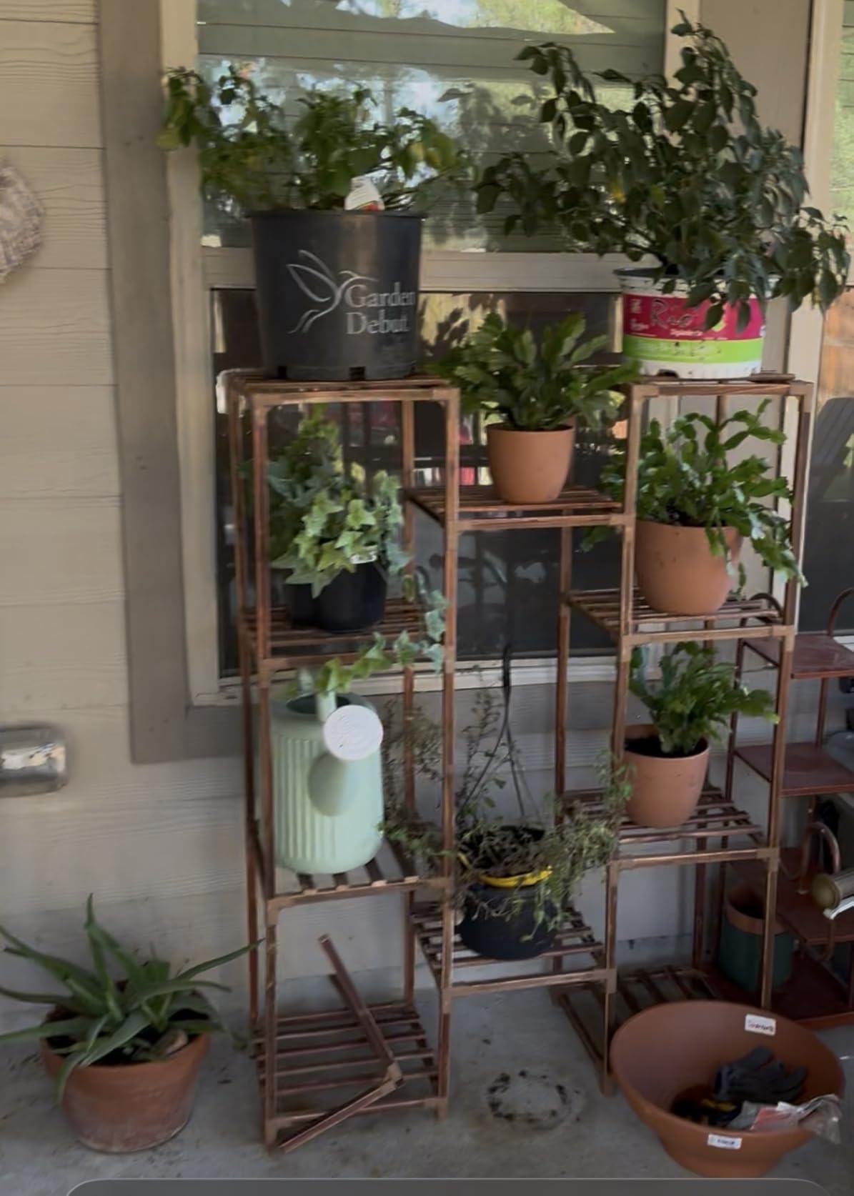 Bamworld Plant Stand Indoor Outdoor Tall Plant Shelf for Multiple Plants Pots Wood Flower Stand Large Flower Holder for Living Room, Patio, Balcony, Garden Decor, Brown customer photo 1