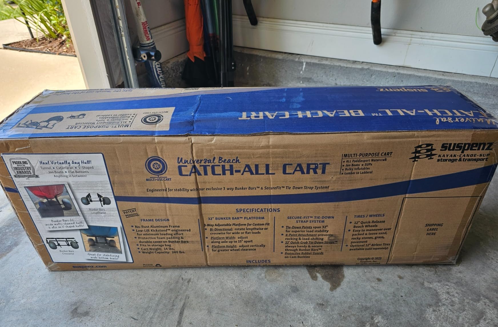 Suspenz Fishing Kayak Beach Sand Cart Trolley | Heavy Duty Canoe Carrier Trailer with Adjustable Bi-Directional Bunker Bars and Balloon Wheels | Catch-All Universal Beach Cart (22-9910) customer photo 2