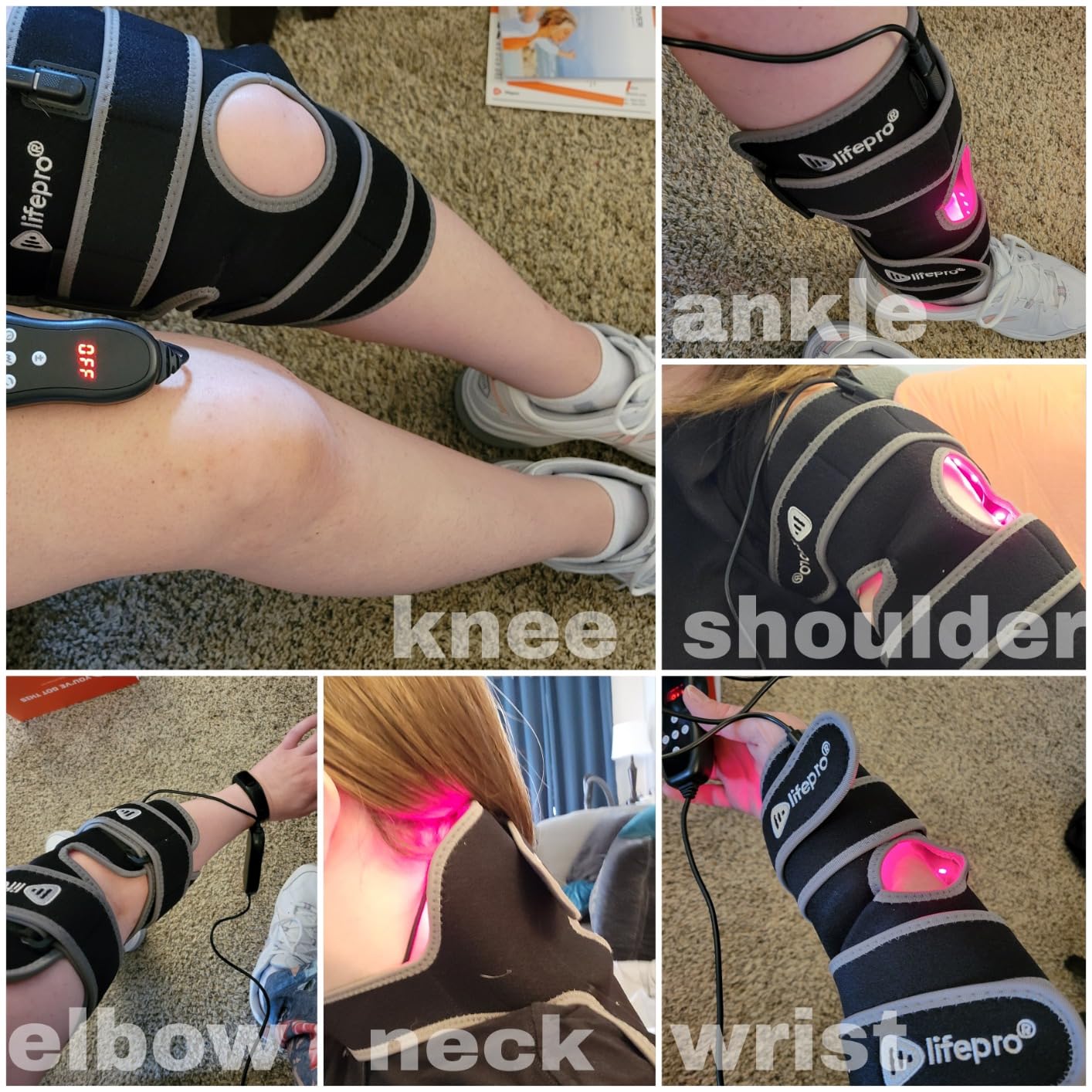 LifePro Biorecover - Red Light Therapy for Knee - Triple Chip LED Knee Wrap | Near Infrared Red Light Therapy for Body - 60 & 40 LEDs- Knee Massager - 660nm 850nm Light Therapy - Joint & Muscle Support customer photo 2