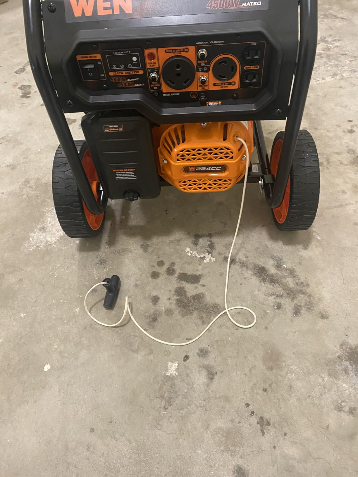 WEN 5600-Watt Portable Generator, 224cc, Transfer-Switch and RV-Ready (GN5600) customer photo 1