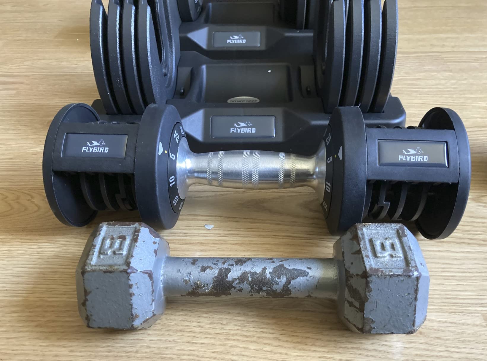 FLYBIRD DB2 Adjustable Dumbbell Set, 55LB/110LB Option, 5-in-1 Quick Adjustable Weights with Storage Box and Non-Slip Handle, Weight Set for Home Gym Exercise Fitness, Full Body Workout for Men & Women customer photo 2
