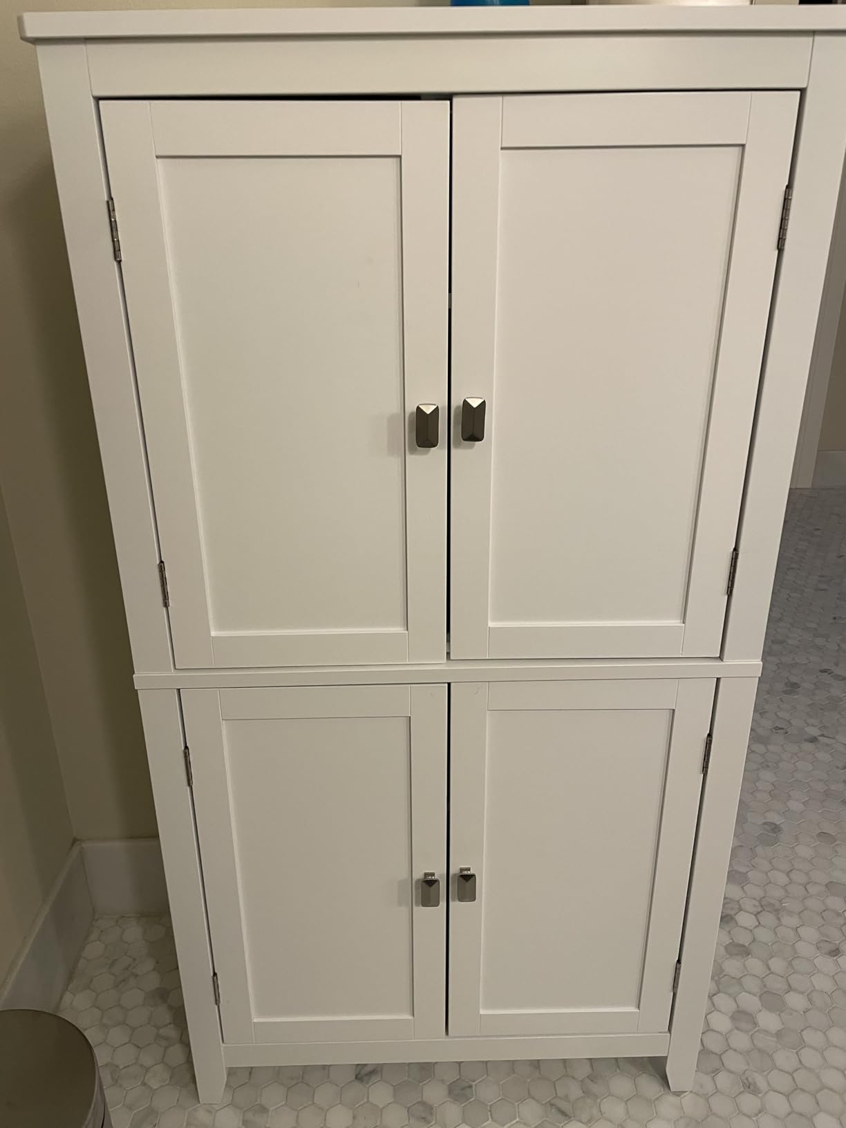 VASAGLE Bathroom Floor Storage Cabinet with 4 Doors, Cloud White customer photo 1