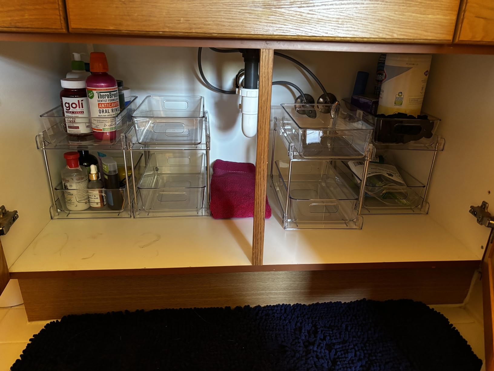 Vtopmart 4 Pack Pull Out Bathroom Under Sink Organizer (S-Standard) | Slide-out drawers, Multi-purpose storage, Clear visibility, Easy Set-up customer photo 2