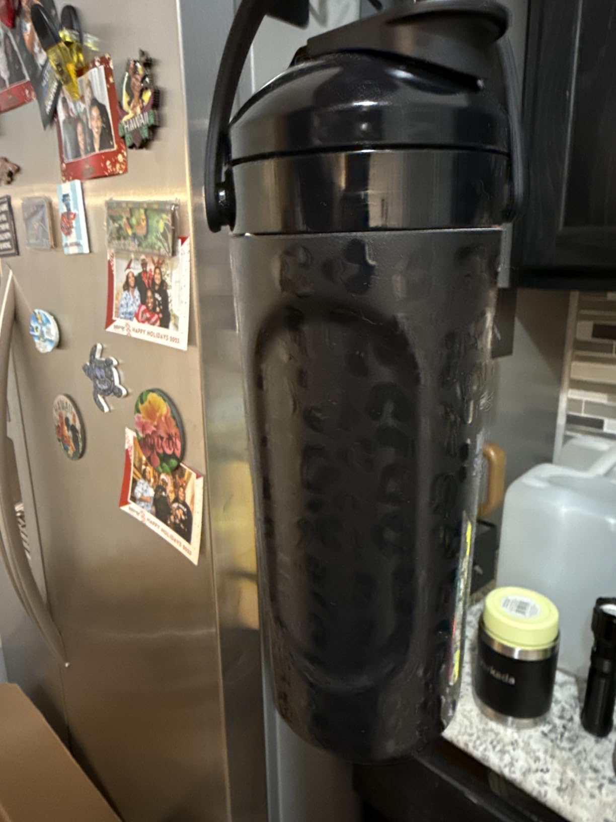 BrüMate MultiShaker Blender Shaker Bottle | 100% Leakproof Insulated Stainless Steel | Pre Workout and Protein Shaker Bottle for the Gym | 26oz (Onyx Leopard) customer photo 2