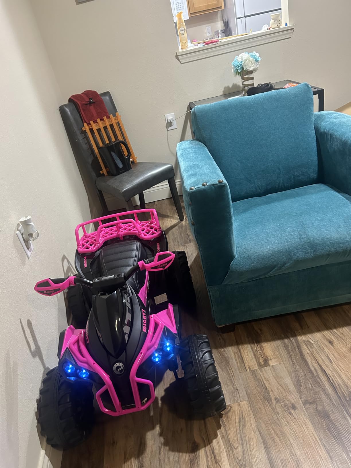 Soar Four Wheeler for Kids - Electric Toddler ATV 4 Wheeler for Ages 3-6, 12V Ride On Quad with LED Lights, Music, High/Low Speed, USB/TF, Treaded Tires, Green customer photo 1