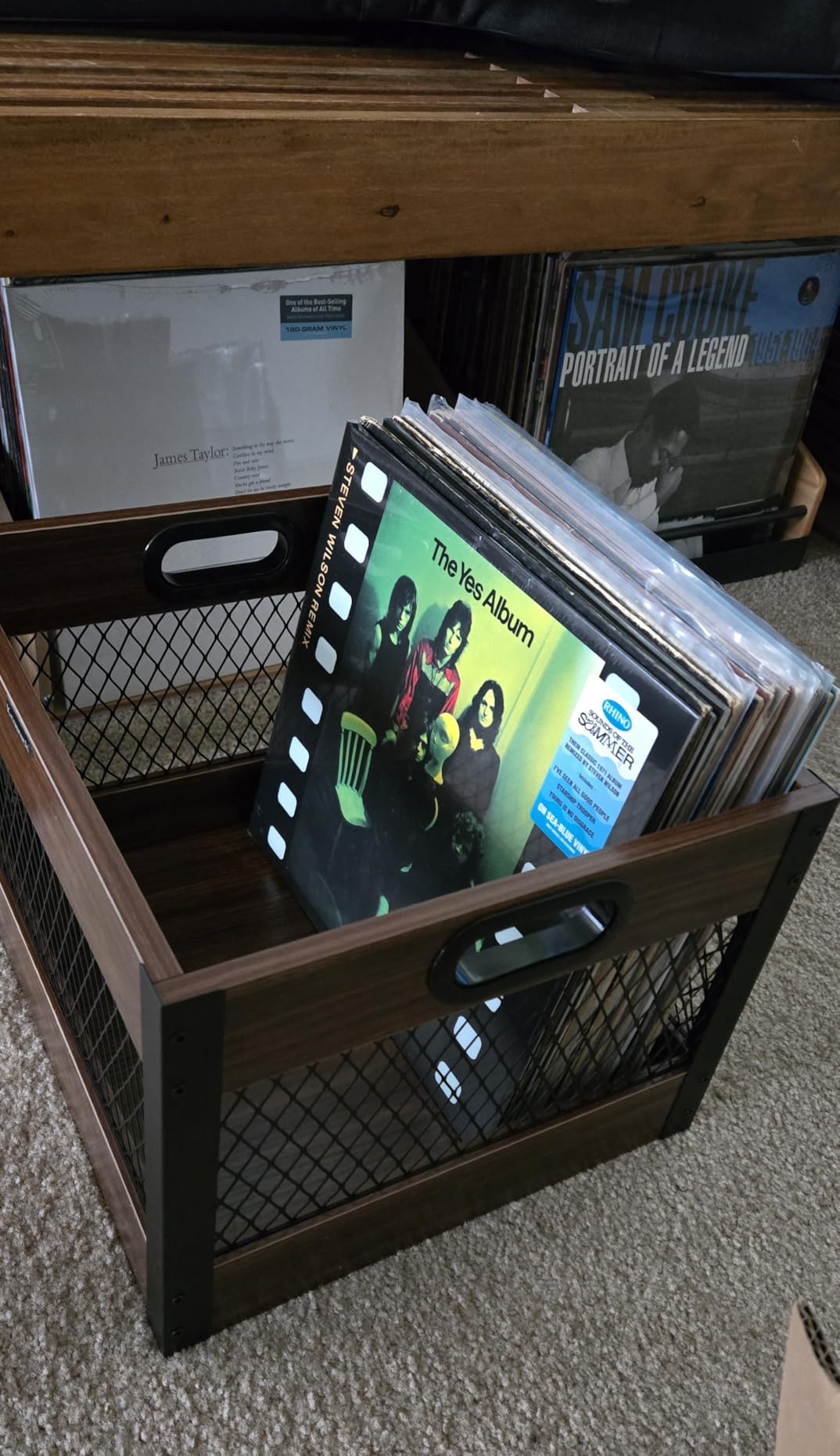 X-cosrack Vinyl Record Storage Crate, Wooden LP Record Organizer, Holds 60-80 Records Each, 2 Packs Classic Cube Storage for Albums customer photo 2