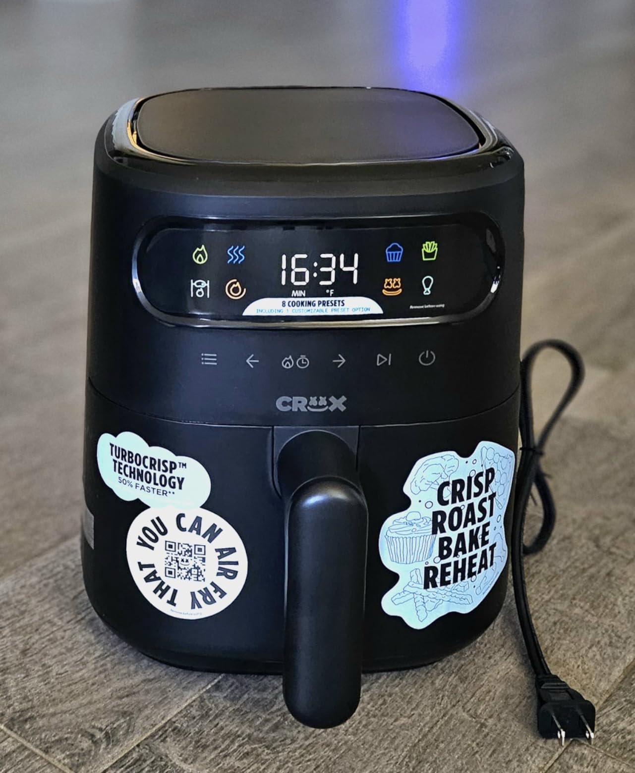 CRUX x Marshmello 3qt Digital Air Fryer with TurboCrisp Technology, Black customer photo 1