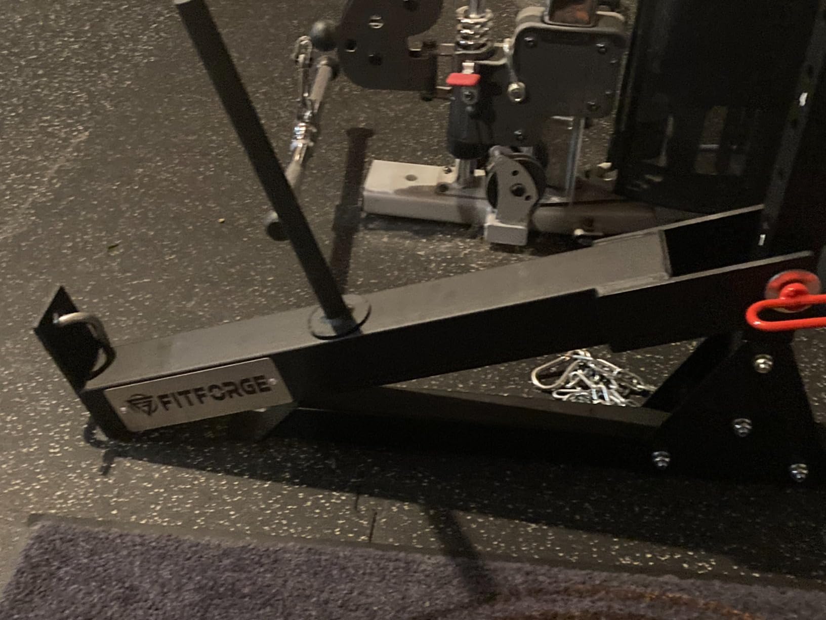 FitForge Belt Squat Attachment for Rack and Squat Belt - Space Saving Power Rack Squat Stand Attachment - Power Cage Squat Rack Add On for Home Gym, Compatible with All Hole Plates customer photo 1