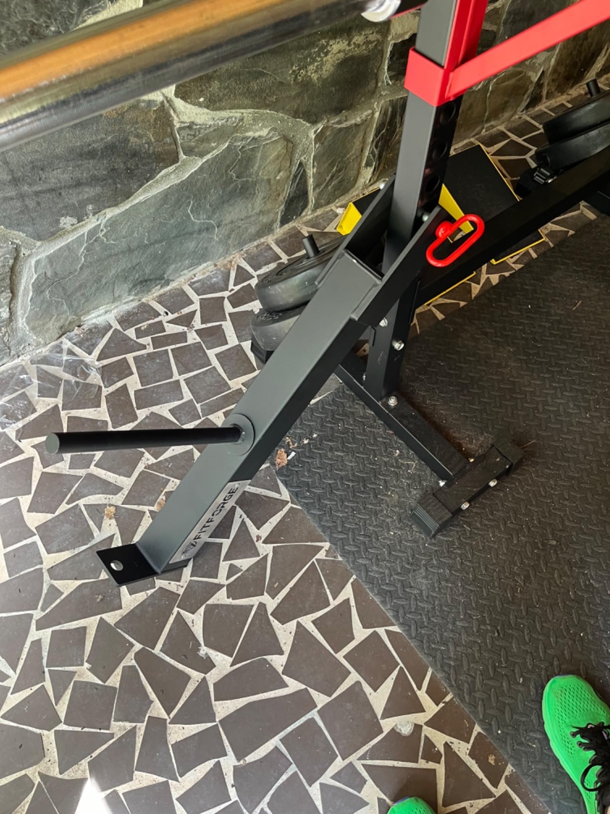 FitForge Belt Squat Attachment for Rack and Squat Belt - Space Saving Power Rack Squat Stand Attachment - Power Cage Squat Rack Add On for Home Gym, Compatible with All Hole Plates customer photo 2