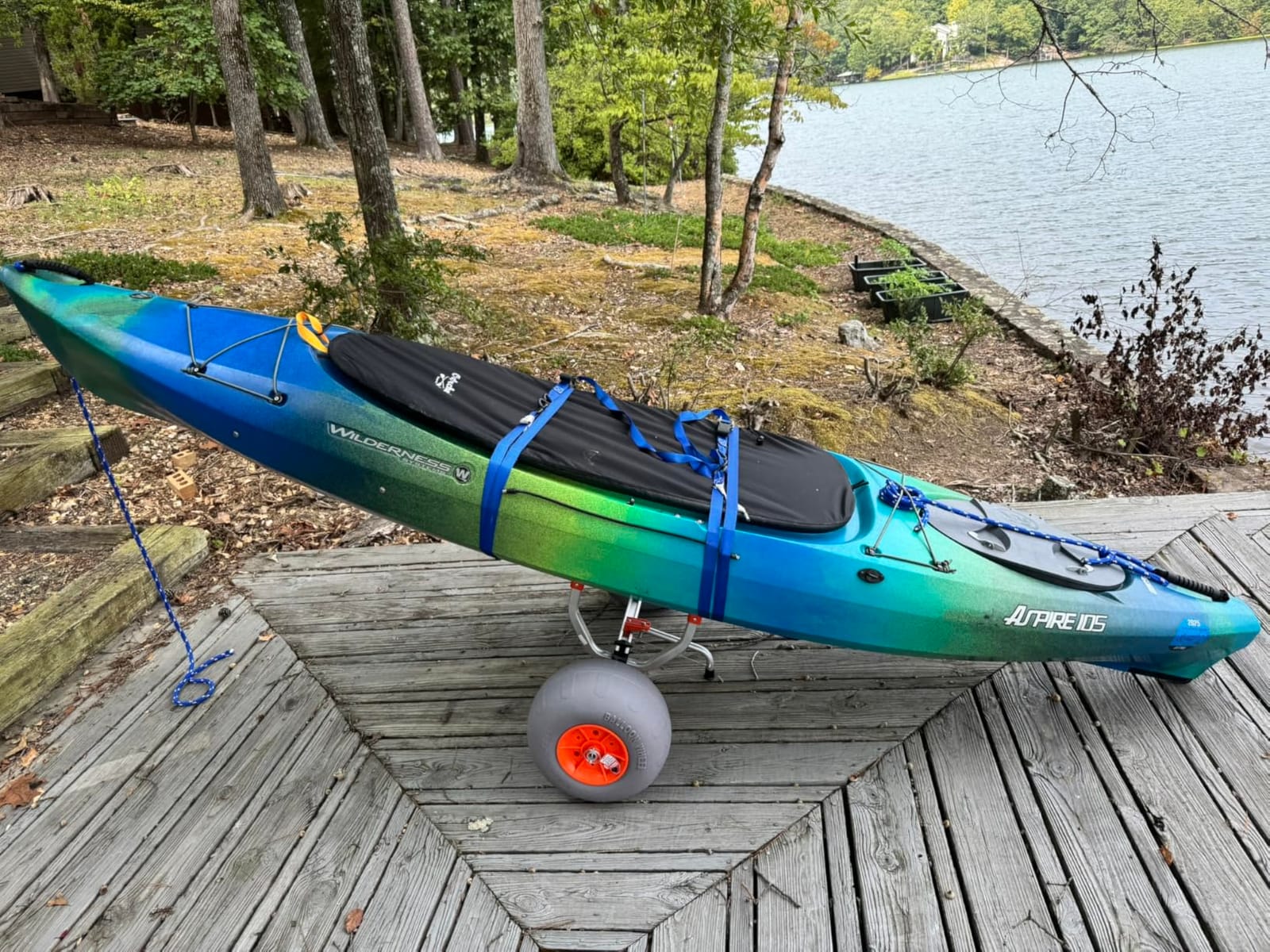 VEVOR Heavy Duty Kayak Cart, 350lbs Load Capacity, Detachable Canoe Trolley with 13'' Beach Wheels, Adjustable Carrier Width & Nonslip Support Foot, for Kayaks Canoes Paddleboards Float Mats Jon Boats customer photo 2
