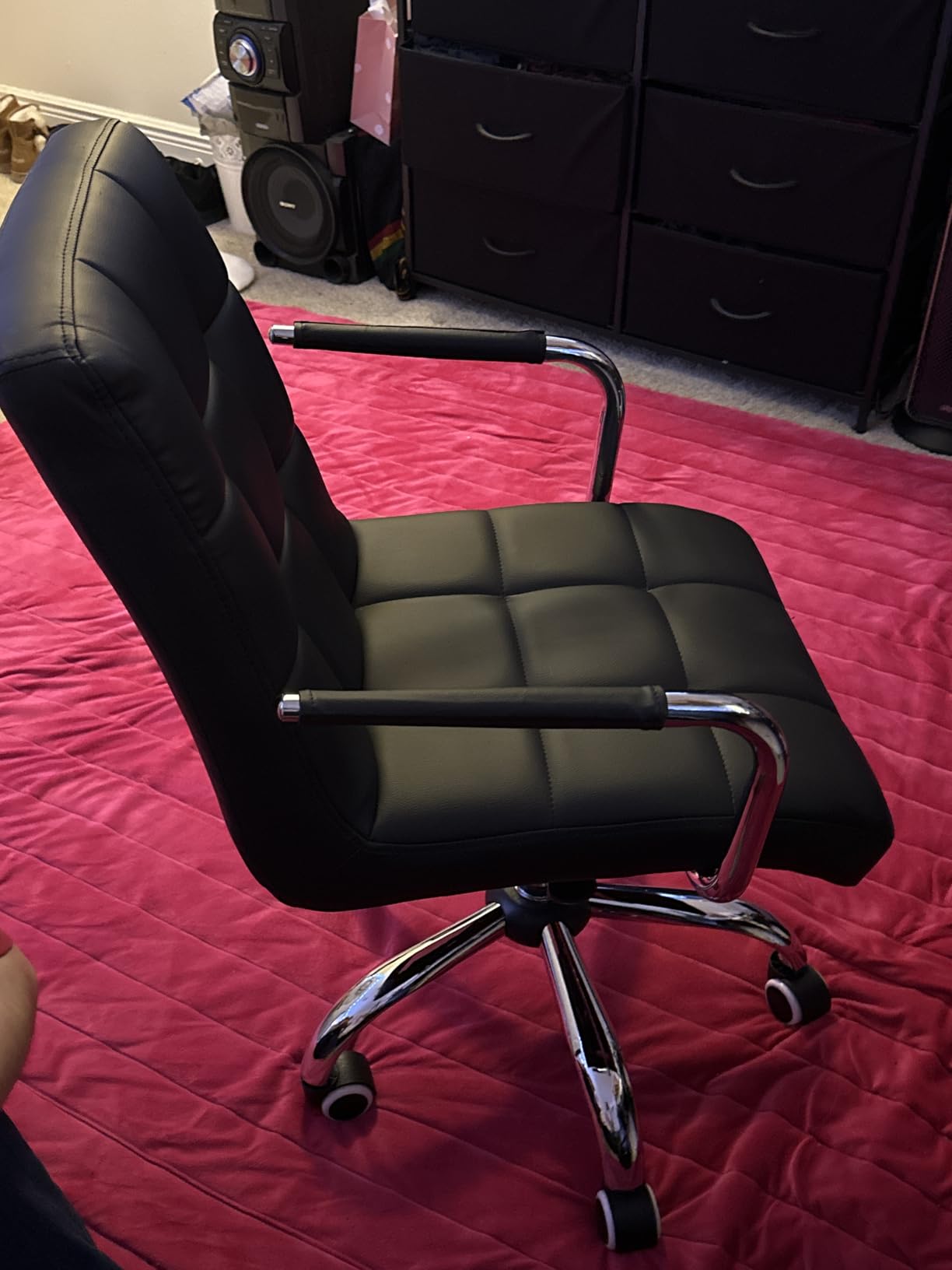 Yaheetech PU Leather Comfortable Office Desk Chair Mid Back Height Adjustable Computer Swivel Chair w/Armrests, Retro Brown customer photo 1
