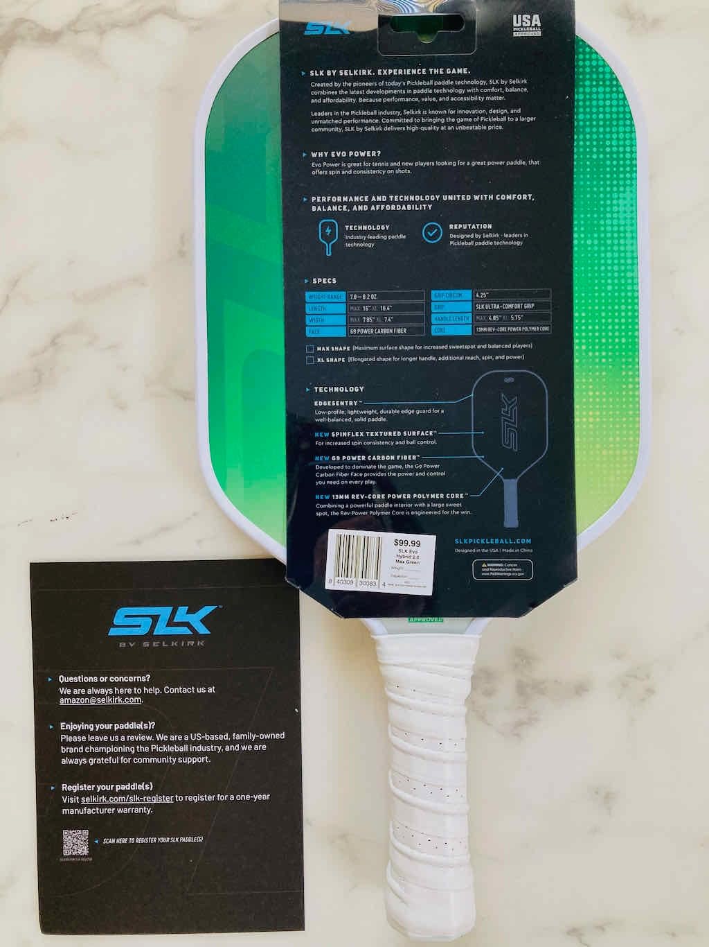 Selkirk Sport SLK Evo Power, Control and Hybrid Pickleball Paddles | A pickle ball paddle with a SpinFlex surface and Ultra Comfort Grip, in Power, Control, or Hybrid style customer photo 2
