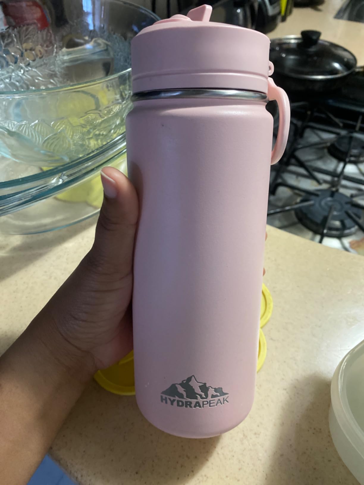 Hydrapeak Mini 20oz Kids Water Bottle with Straw Lid | Stainless Steel Double Wall | Leak-Proof and Spill-Proof | Cold for 24 Hours (Alpine) customer photo 2