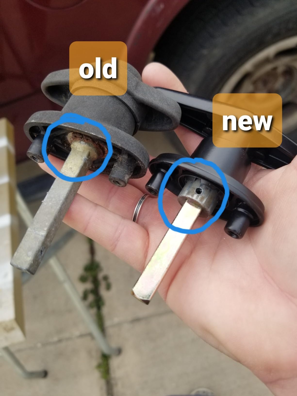 Matching T-Handles Lock Set Locking T-Handle Set for Truck Camper Shell with Dust Cover -2 Pack clockwise and Counter-clockwise with 4 Keys and Hardware (Key Alike) customer photo 1