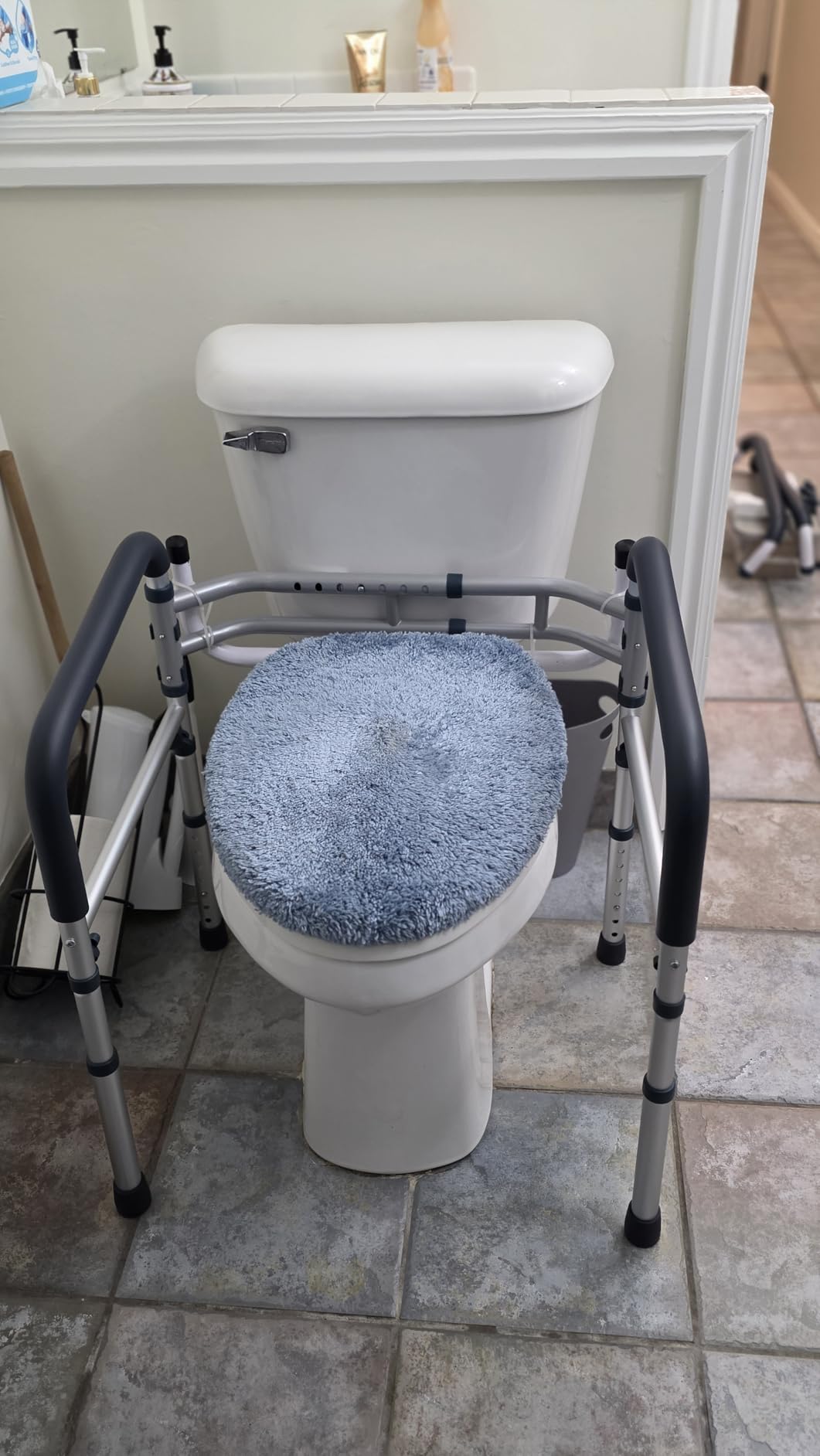 PELEGON Toilet Safety Rails (350 lb) - Adjustable Toilet Safety Frame & Rails, Toilet Safety Rail for Elderly Adults, Toilet Handles for Seniors, Toilet Bars for Elderly & Handicap customer photo 2