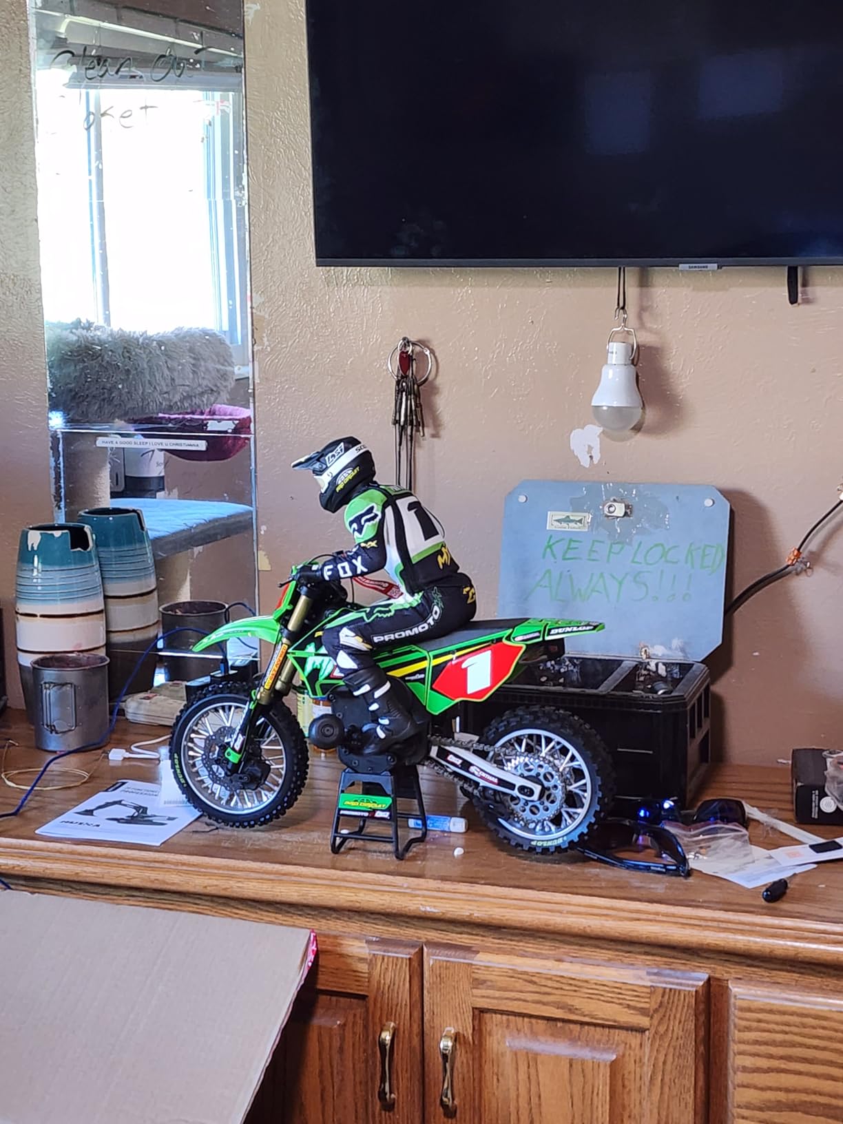 Losi RC Motorcycle Promoto-MX 1/4 Motorcycle Ready-to-Run Combo Includes Battery and Charger Pro Circuit LOS06002 Green customer photo 1
