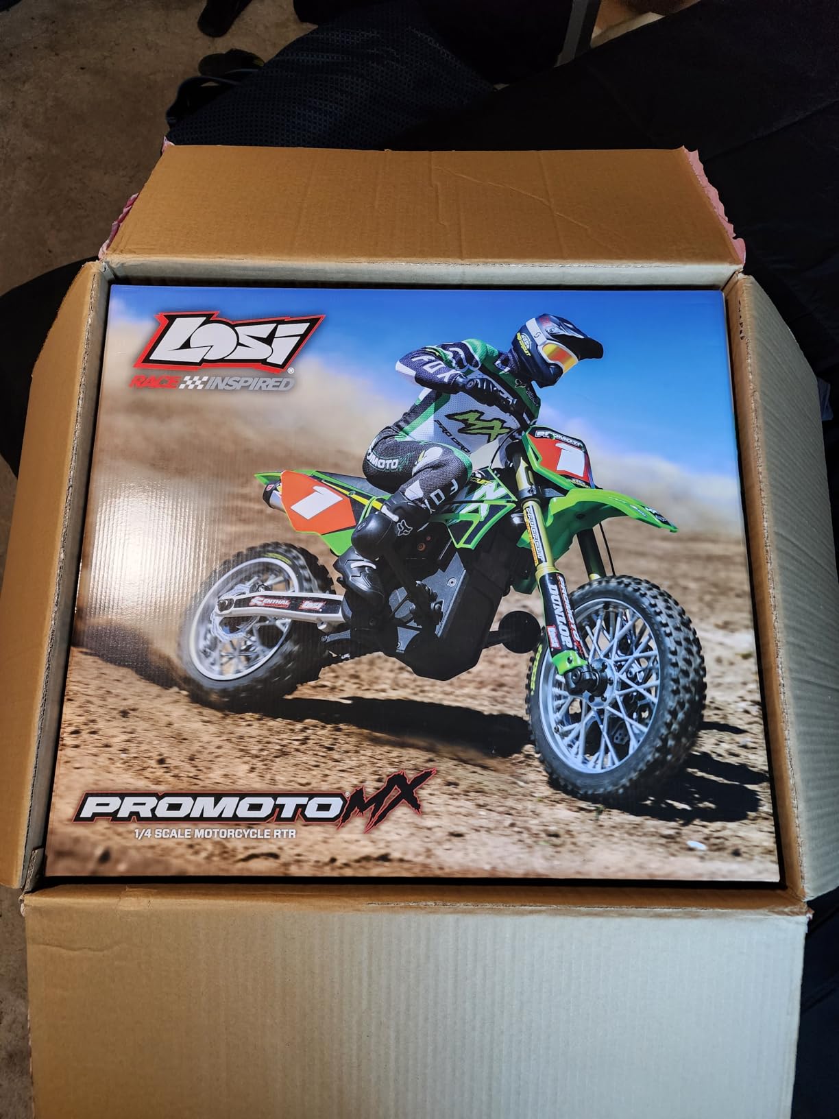 Losi RC Motorcycle Promoto-MX 1/4 Motorcycle Ready-to-Run Combo Includes Battery and Charger Pro Circuit LOS06002 Green customer photo 2