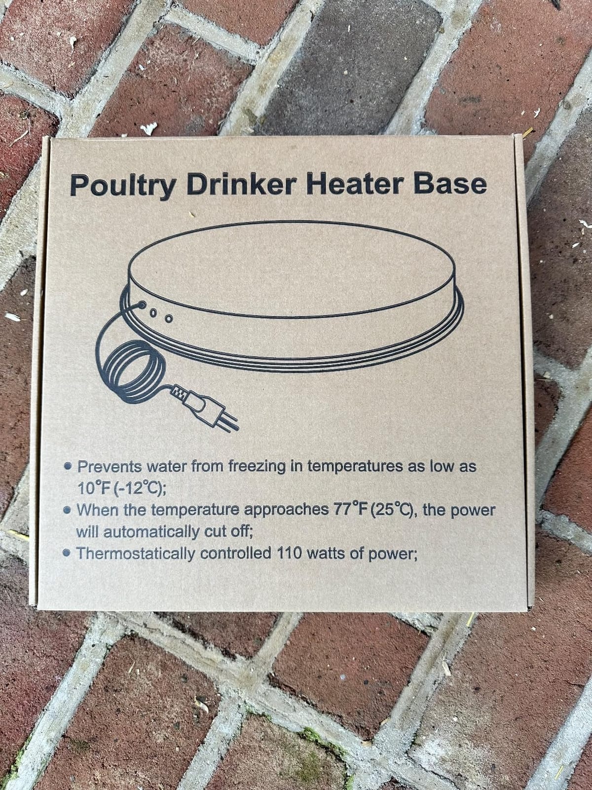 2Pack Chicken Water Heater for Winter,Heated Poultry Waterer Base,with Thermostat and 9.8ft Power Cord, Dia.11in customer photo 1