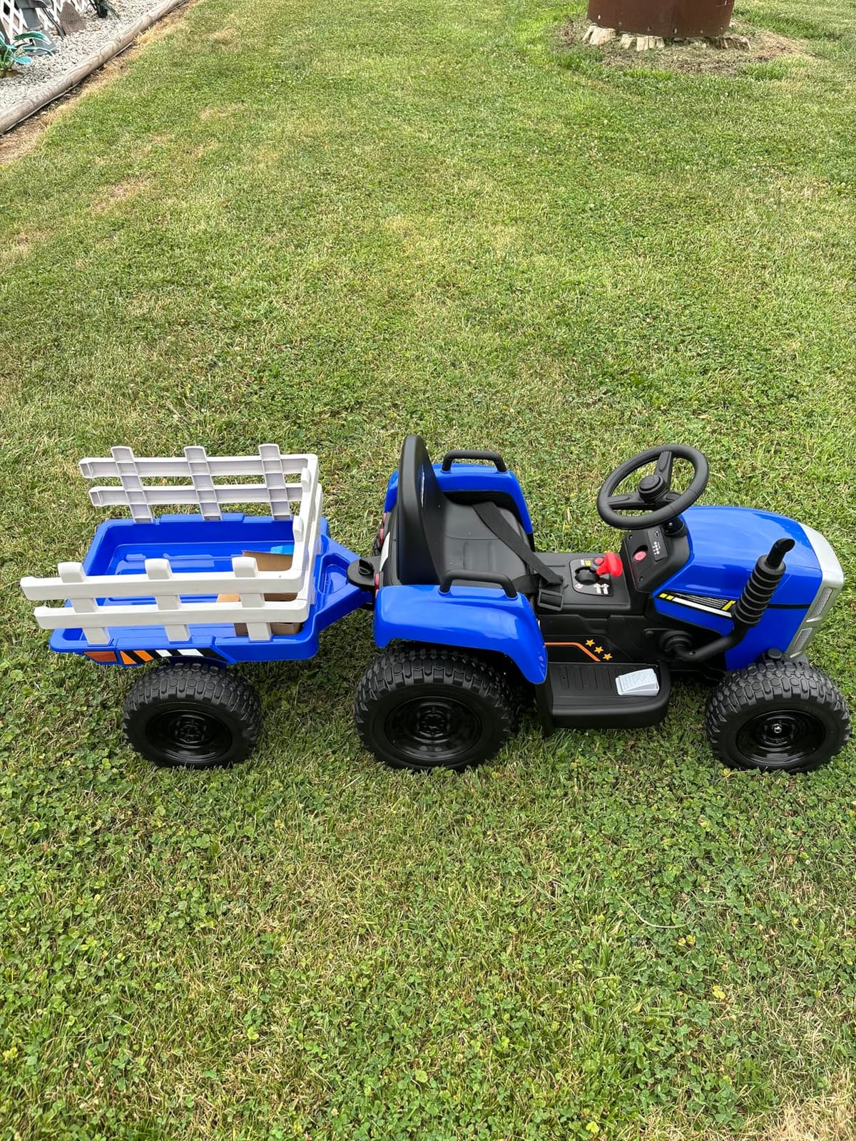 Kidzone 12V 7Ah Premium Electric Tractor Ride On Toy, Dark Green | w/ Trailer, Dual 35W Motors, EVA Tires, Remote Control, 3-Speed Modes, LED Lights, Bluetooth customer photo 1