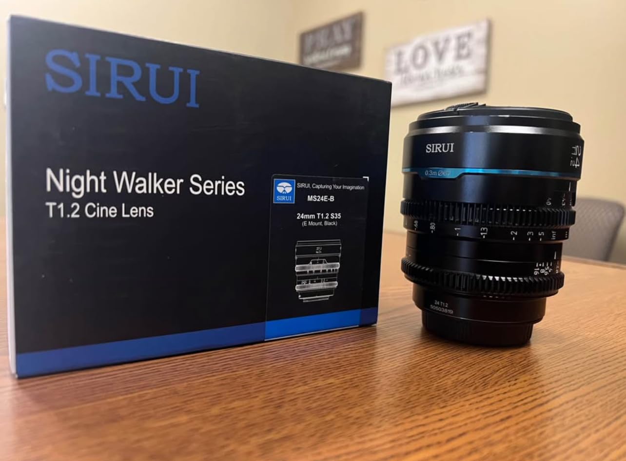Night Walker 24mm S35 Manual Focus Cine Lens, T1.2 Large Aperture Lens for E Mount Cameras, FX30, ZVE-10, A6500, A6600 (MS24E-B, Black) customer photo 2