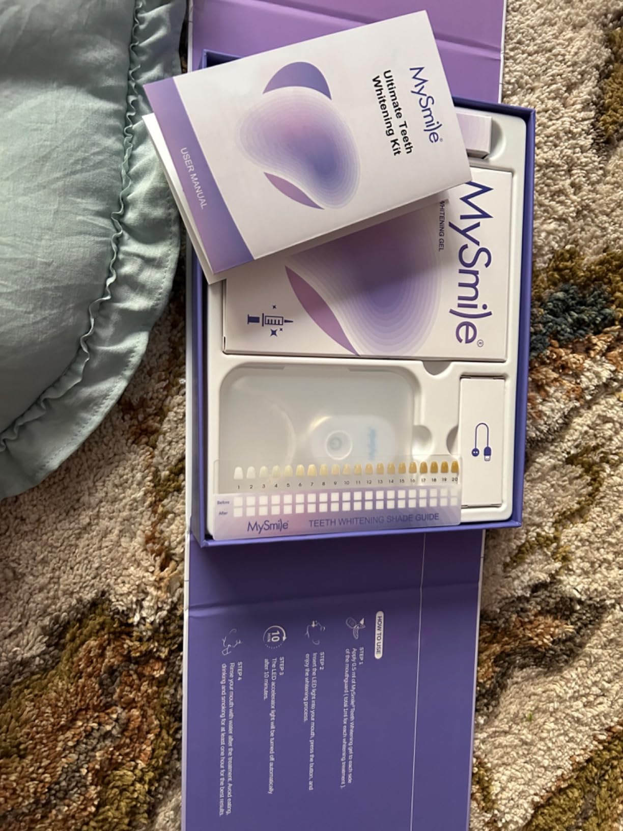 MySmile Teeth Whitening Kit for Sensitive Teeth, 30+ Treatments Whitener | 4*3ml 35% Carbamide Peroxide Whitening Gel+4ml Remineralization Pen & 28LED Whitening Tray Light, Remove Years of Stains customer photo 2