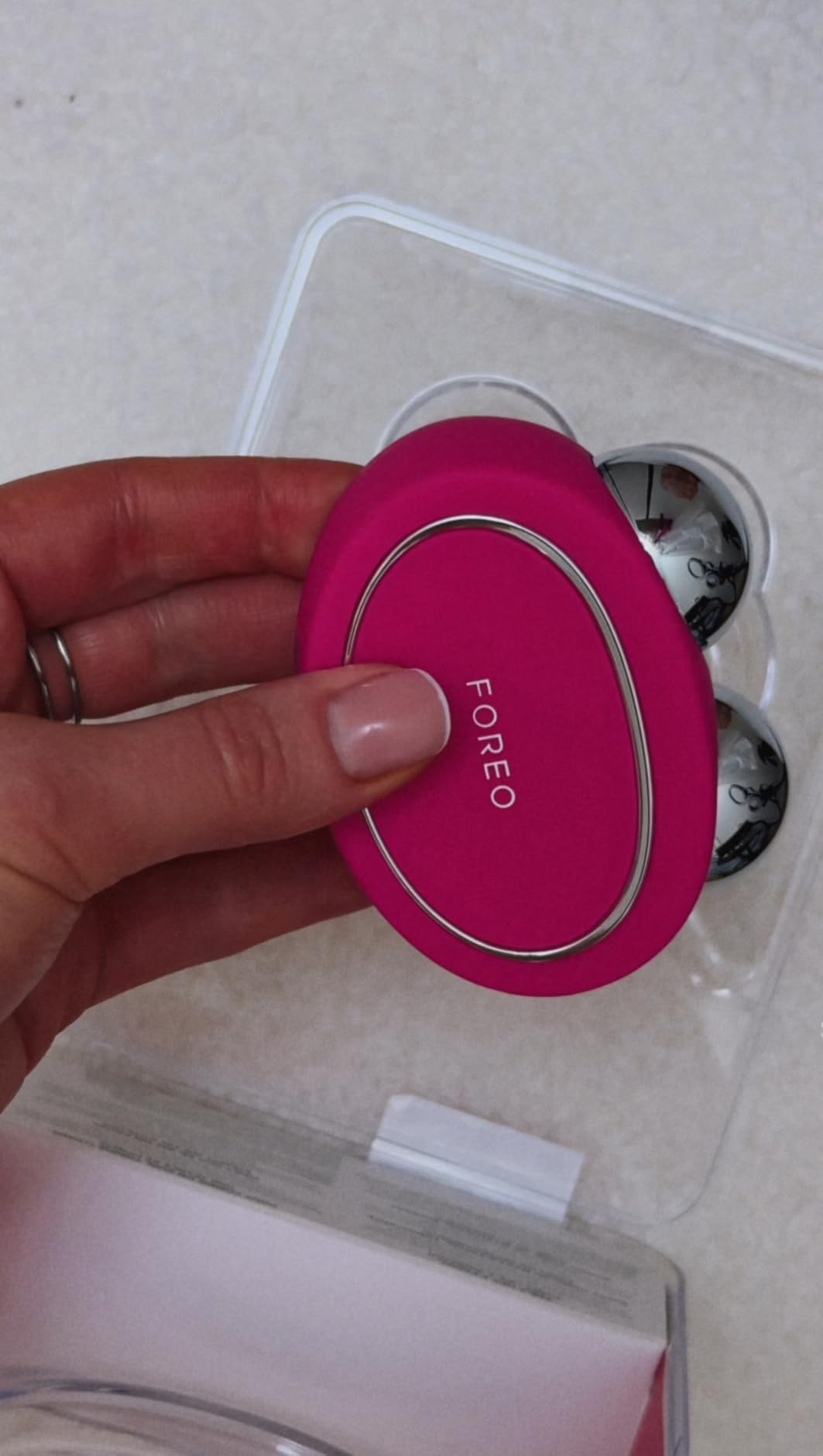 FOREO Bear 2 Advanced Lifting Toning Microcurrent Facial Device - Face Sculpting Tool - Firm & Contour - Non-Invasive - Increases Skin Care Absorption - Evergreen customer photo 2