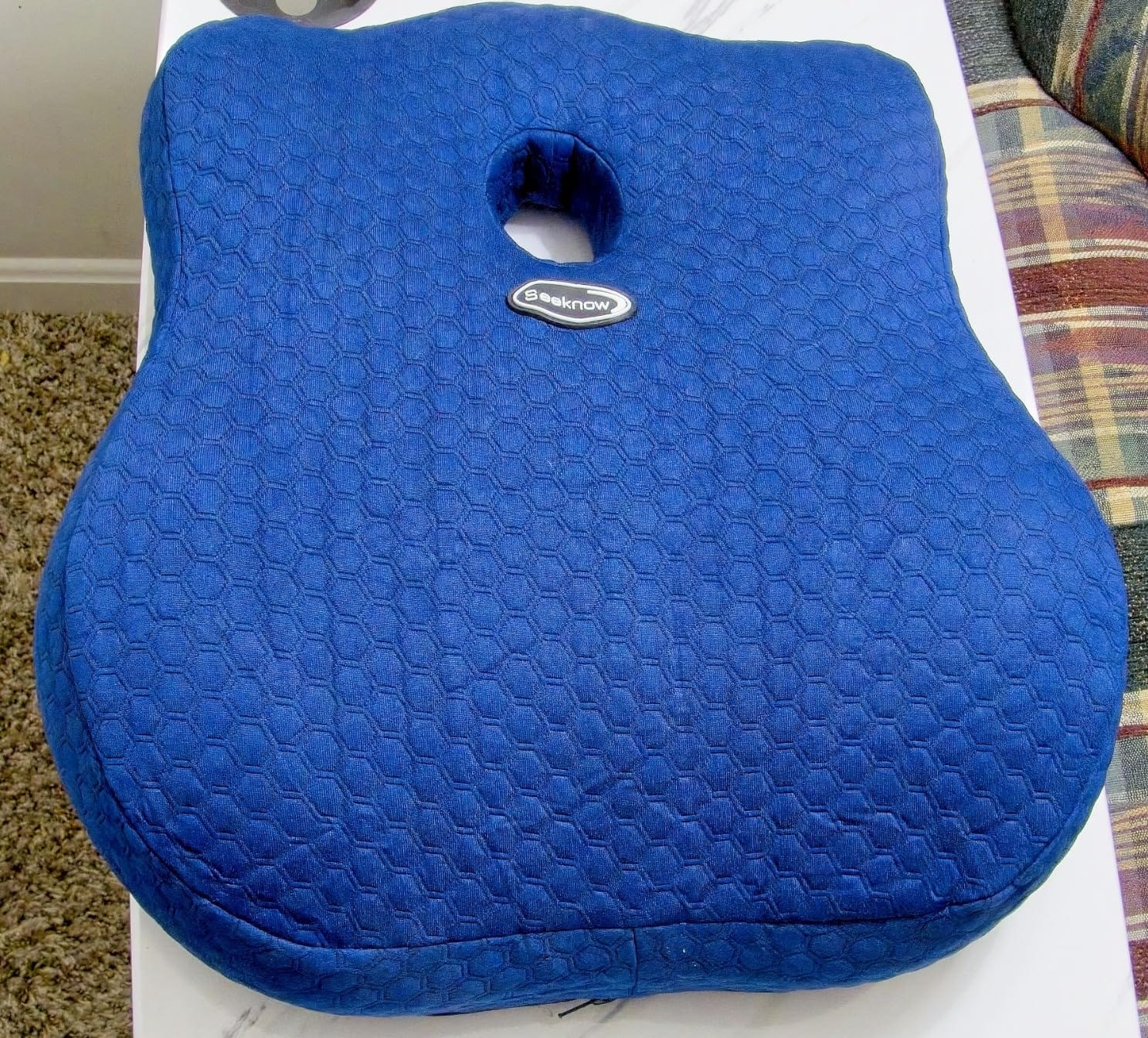 seeknow Lumbar Support Pillow for Chair Back Support Pillow for Couch Lumbar Pillow for Car Office Chair Back Cushion for Lower Back Pain Memory Foam Back Rest for Desk Chair, Recliner, Car Seats customer photo 1