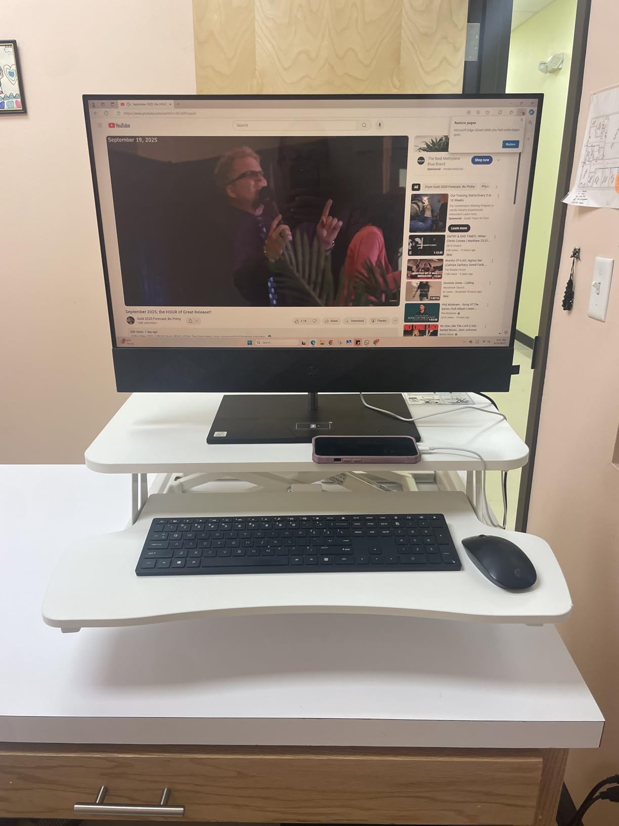 VIVO Black 48 in Standing Desk Converter, DESK-V048KB | Extra Large, Height Adjustable, Stand Up Desk Riser, Keyboard Tray, Dual Monitor & Laptop Workstation, Black Frame, K Series customer photo 1