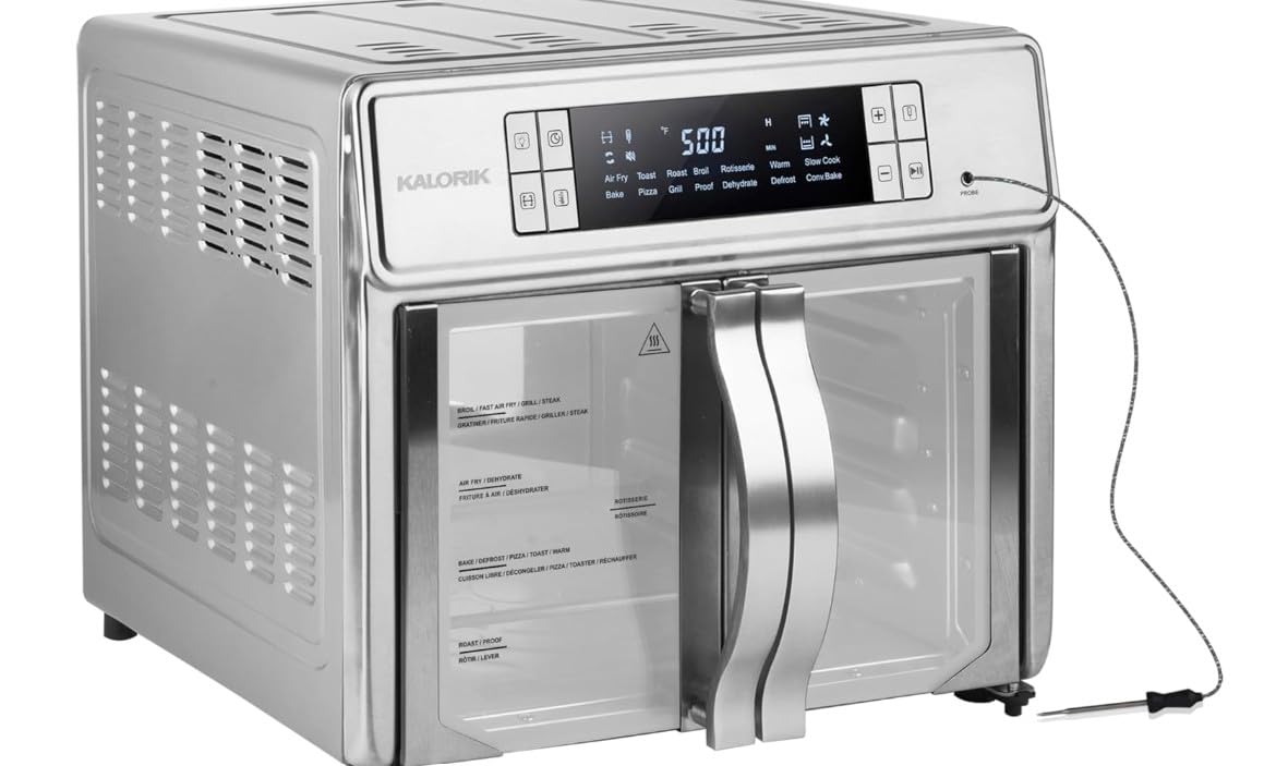 Kalorik Air Fryer Oven MAXX Series 26-Quart Flex Trio with Digital Controls Easy-View Door and 14 Cooking Presets, Converts into Dual 13 Quart Air Fryers, 1700-Watts, Stainless Steel customer photo 1