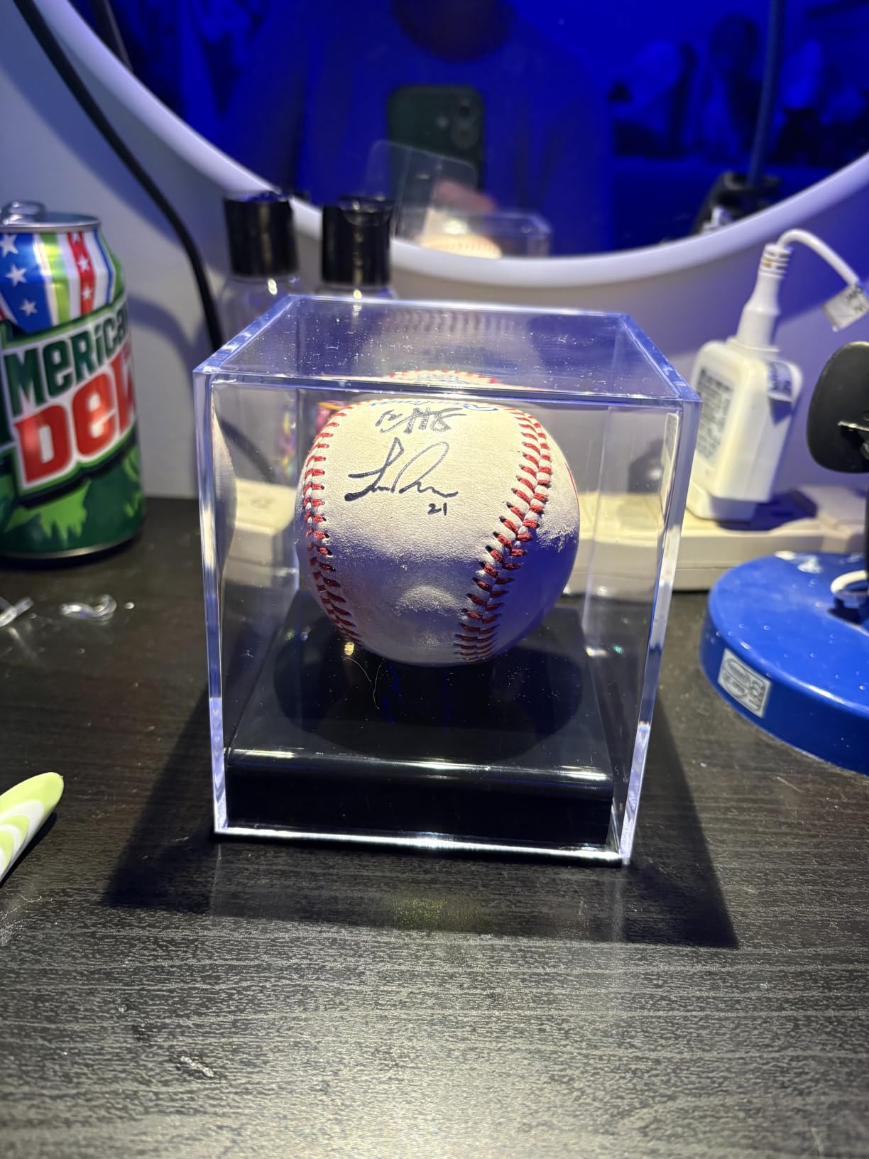 Acrylic Baseball Display Case UV Protected Clear Holder | Clear Baseball Case Display for Balls with Rounded Base Design, Protects and Showcases Sports Memorabilia Collections customer photo 2