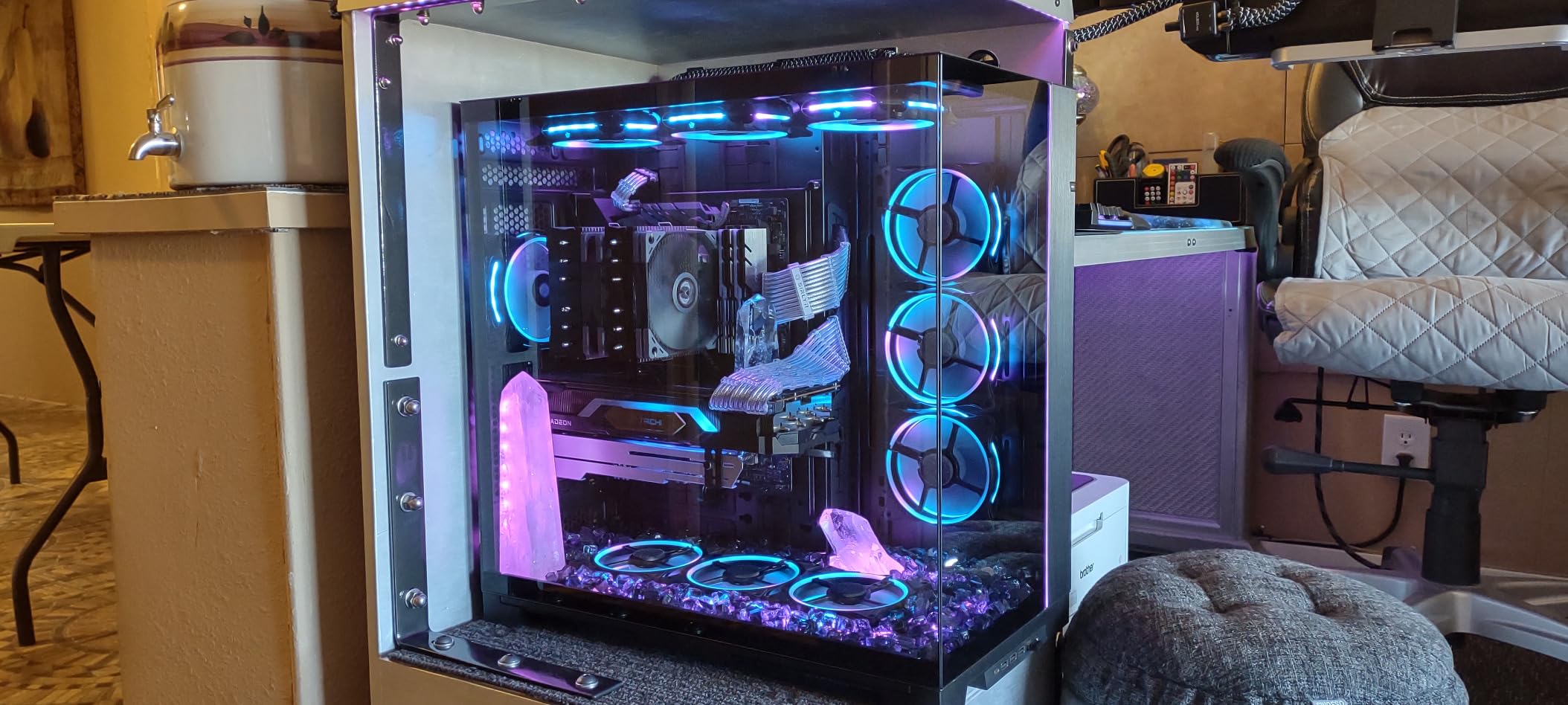 Lian Li Dynamic EVO XL - Up to 280mm E-ATX Motherboard - ARGB Lighting Strips - Up to 3X 420mm Radiator -Front and Side Tempered Glass Panels - Reversible Chassis- Cable Management (O11DEXL-X) customer photo 2