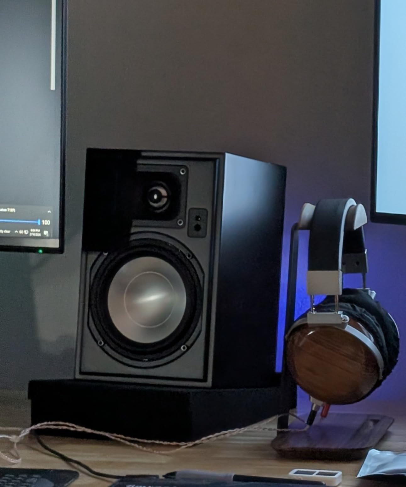 Cherry Transparent One Encore Plus Near Field Studio Monitor Speakers Pair for TV, PC, Gaming. Powered Speakers for Desktop and Room. AUX, USB, Bluetooth, Toslink Optical, Coax, Remote. customer photo 1