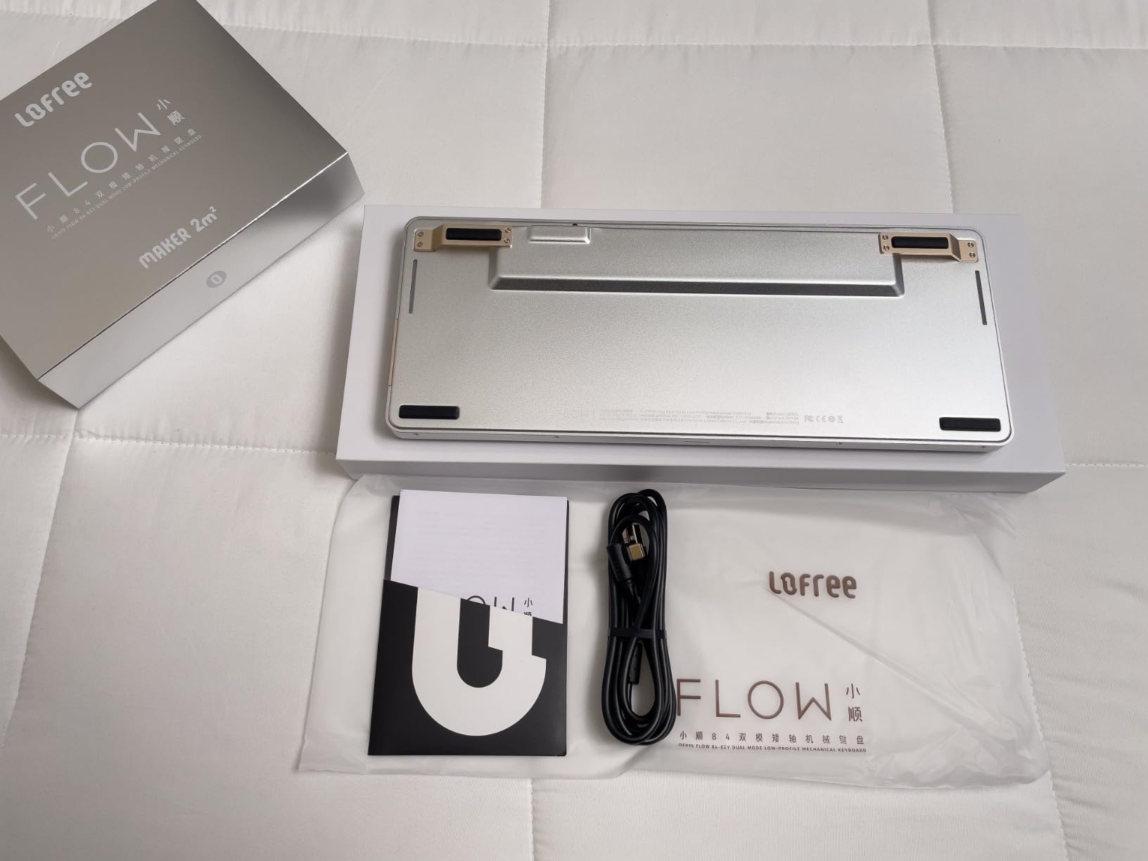 LOFREE Flow84 Low Profile Mechanical Keyboard, 75 Percent Rechargeable Wireless Keyboards with Bluetooth and Wired Connection for Windows, Mac OS/White Ghost Linear Switches customer photo 1