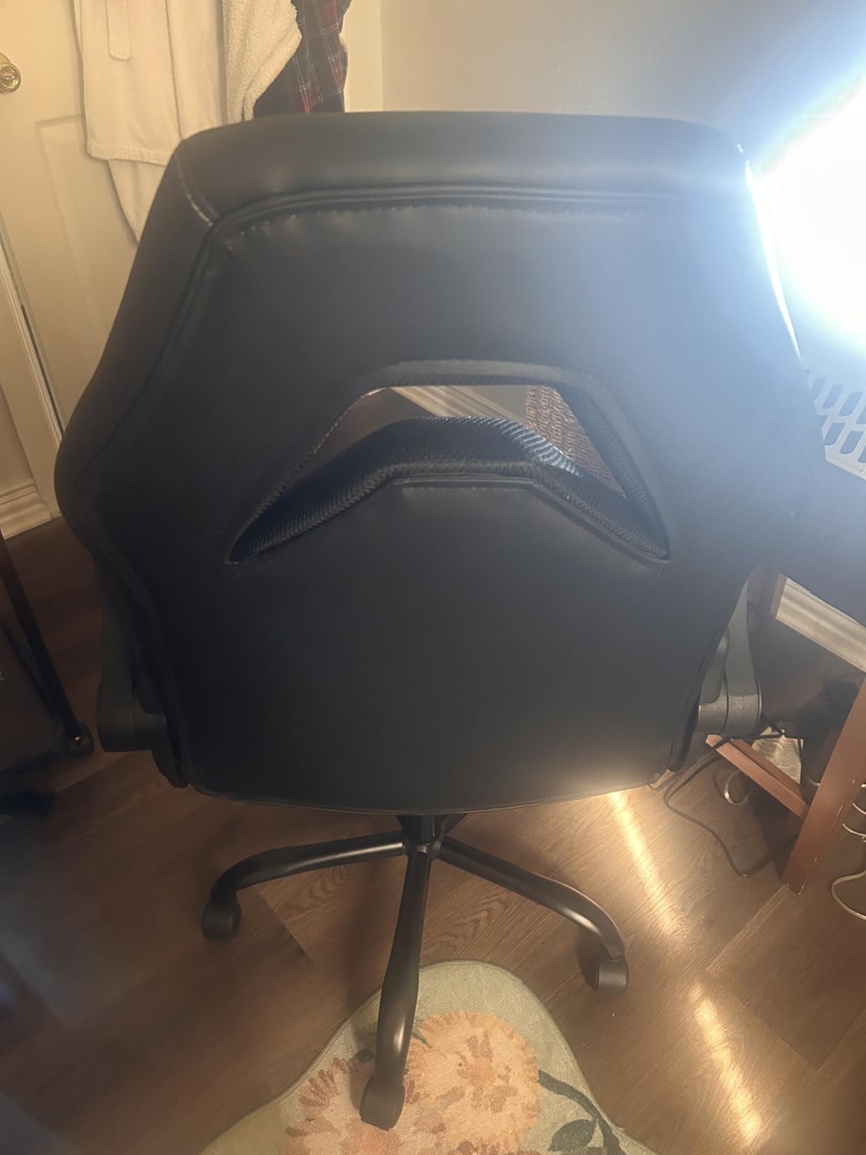 Sweetcrispy Computer Gaming Desk Chair - Ergonomic PU Leather with Comfy Lumbar Support, Height Adjustable Rolling Desk with Flip-up Armrests, for Home and Office customer photo 2