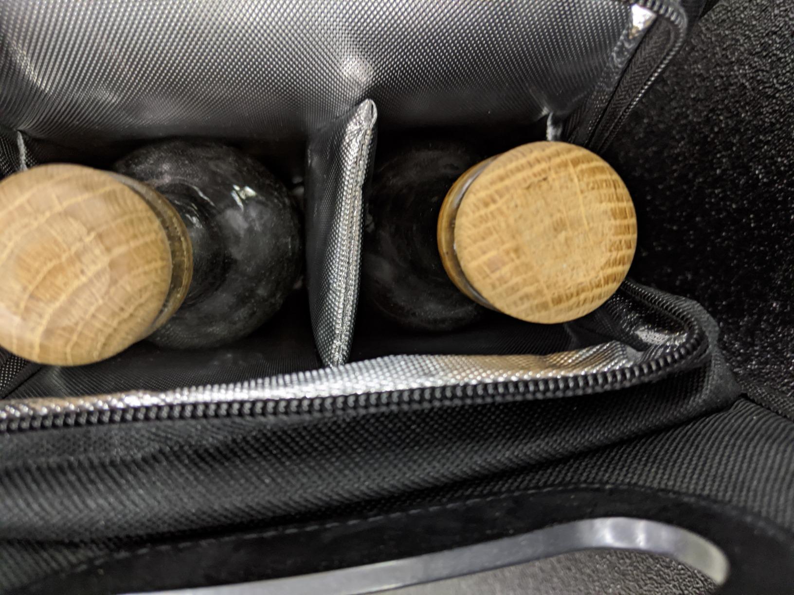 ALLCAMP Wine Bag, Wine Gift Set with Glasses & Opener, Gift for Lovers | Complete set with 2 glasses, corkscrew, stopper, napkins, insulated, portable, wine lovers, travel, picnic, Blue Stripe customer photo 1
