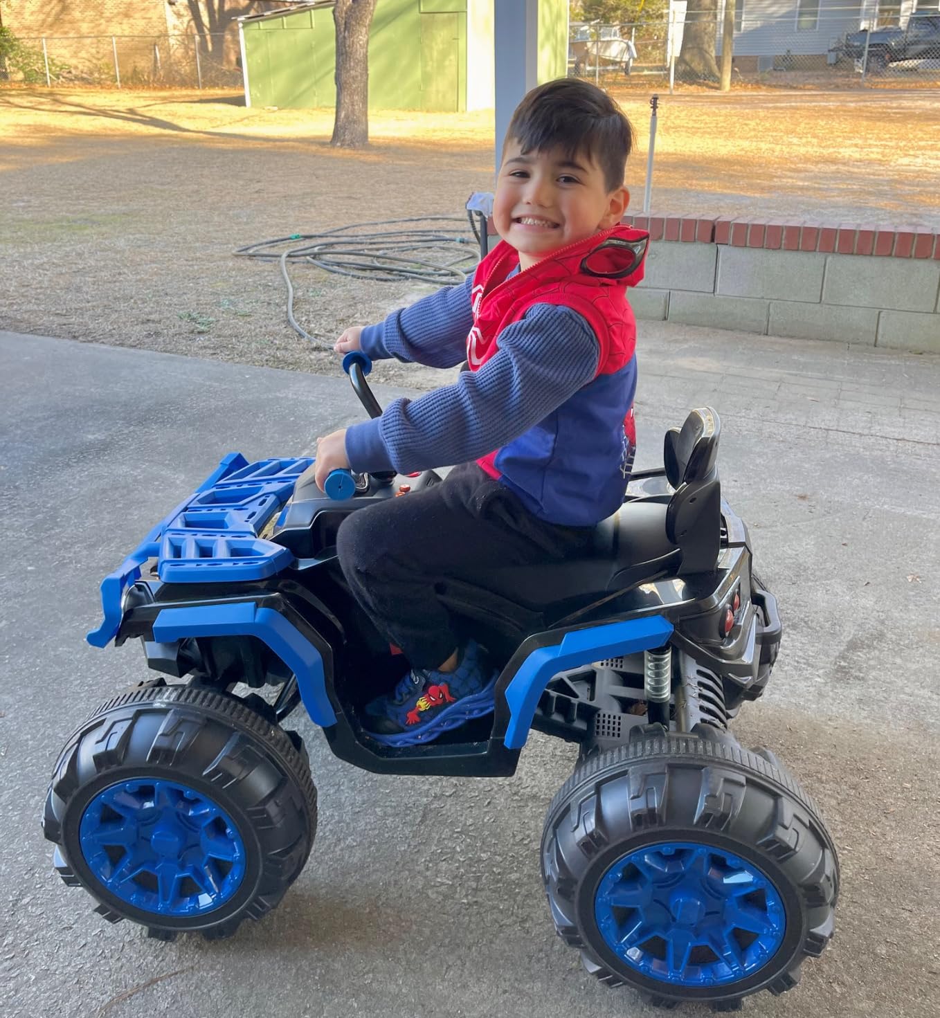Best Choice Products 12V Kids Ride-On Electric ATV, 4-Wheeler Quad Car Toy w/Bluetooth Audio, 3.7mph Max Speed, Treaded Tires, LED Headlights, Radio - Blue customer photo 1