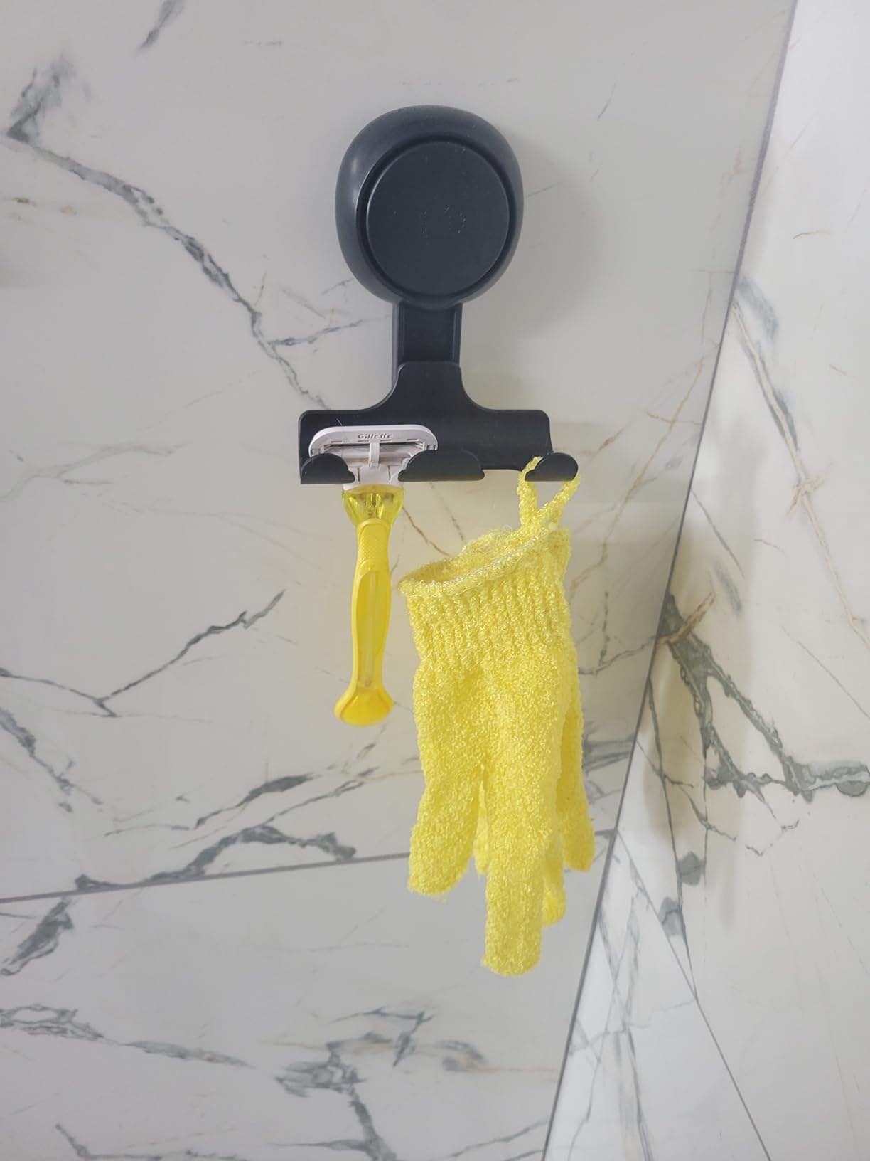 TAILI No Drill Powerful Suction Cup Razor Holder for Shower 2 Pack, Black | Waterproof, Towel, Loofah, Shaver Holder for Shower Wall, Powerful Suction Cup Hooks for Bathroom, Easy to Install and Reuse customer photo 2