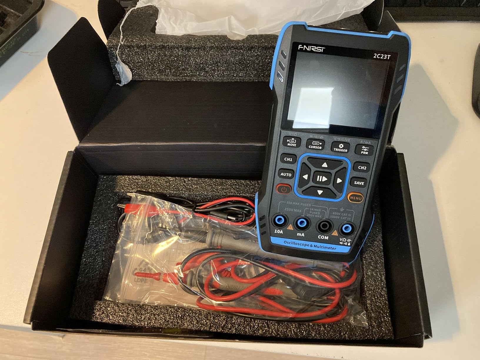 FNIRSI 2C23T 3-in-1 10MHz Oscilloscope Multimeter DDS Signal Generator | 2CH Handheld Oscilloscope, 50MSa/s Sampling, 9999 Counts TRMS Multimeter, Auto Measurement for Automotive & DIY Electronics customer photo 1