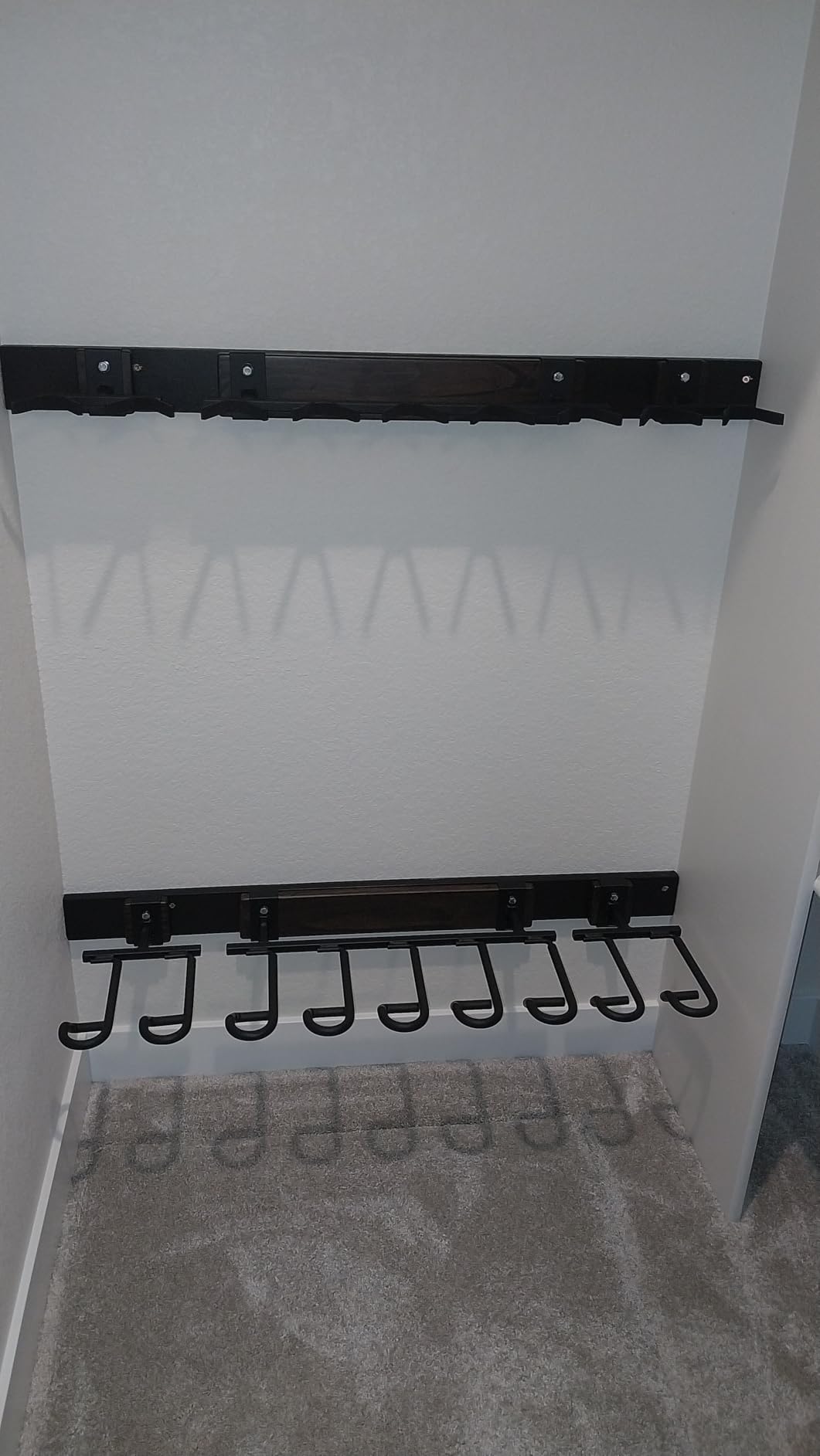StoreYourBoard Indoor Vertical 5 Gun Rack for Wall, Rustic Wood | Wall Gun Rack, Vertical Rifle Rack, Shotguns and Rifles, Firearm Wall Mount, Holds 100 lb customer photo 2