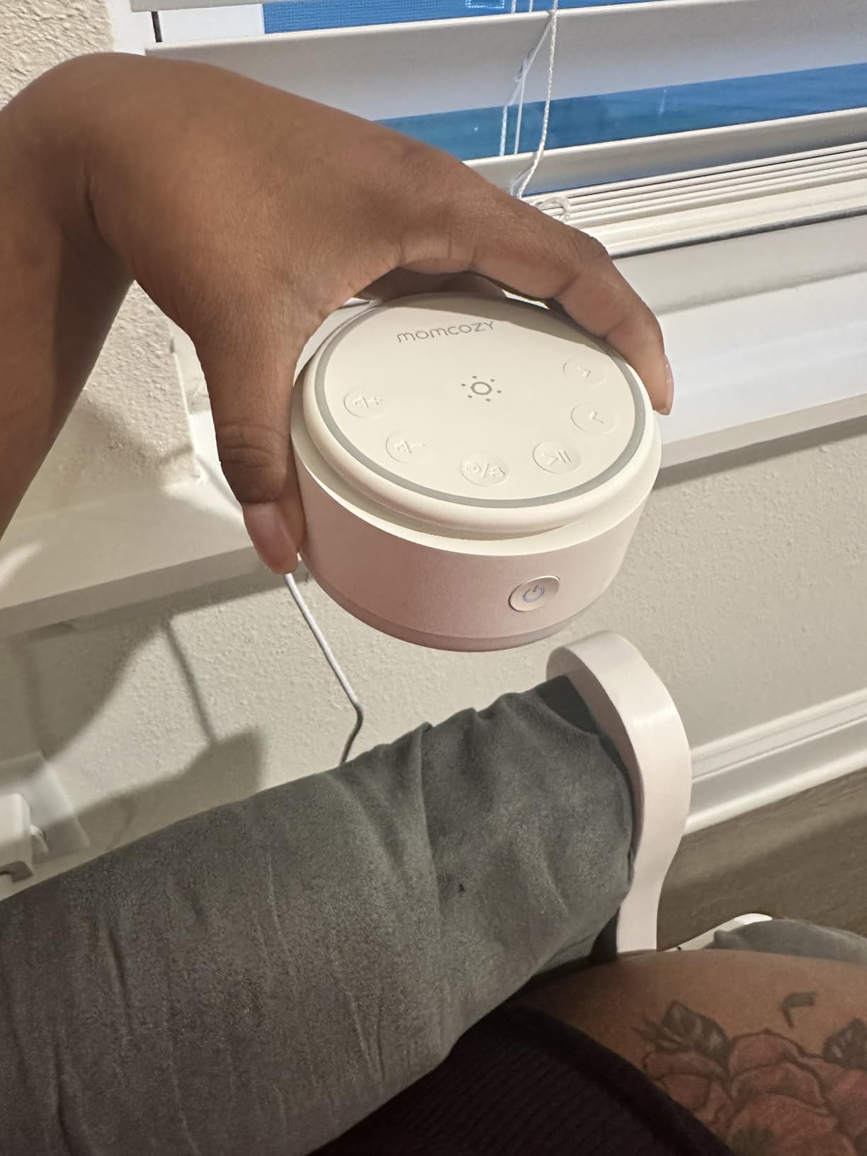 Momcozy Sound Machine for Baby | Portable White Noise Sound Machine for Sleep Rechargeable | 20 Sleep Sounds White Noise Machine with Nursery Night Light | Travel Sleep Sound Machine Battery Based customer photo 1