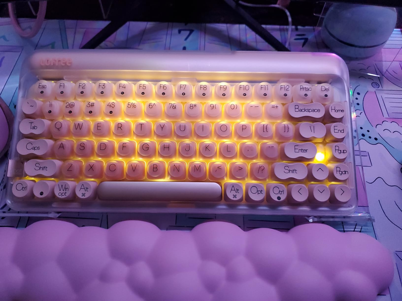 LOFREE DOT Foundation Mechanical Keyboard, 75% Rechargeable Hot-swappable Keyboards with 3 Types Connection for Windows, Mac OS/Pink GATERON Baby Racoon Switches customer photo 1