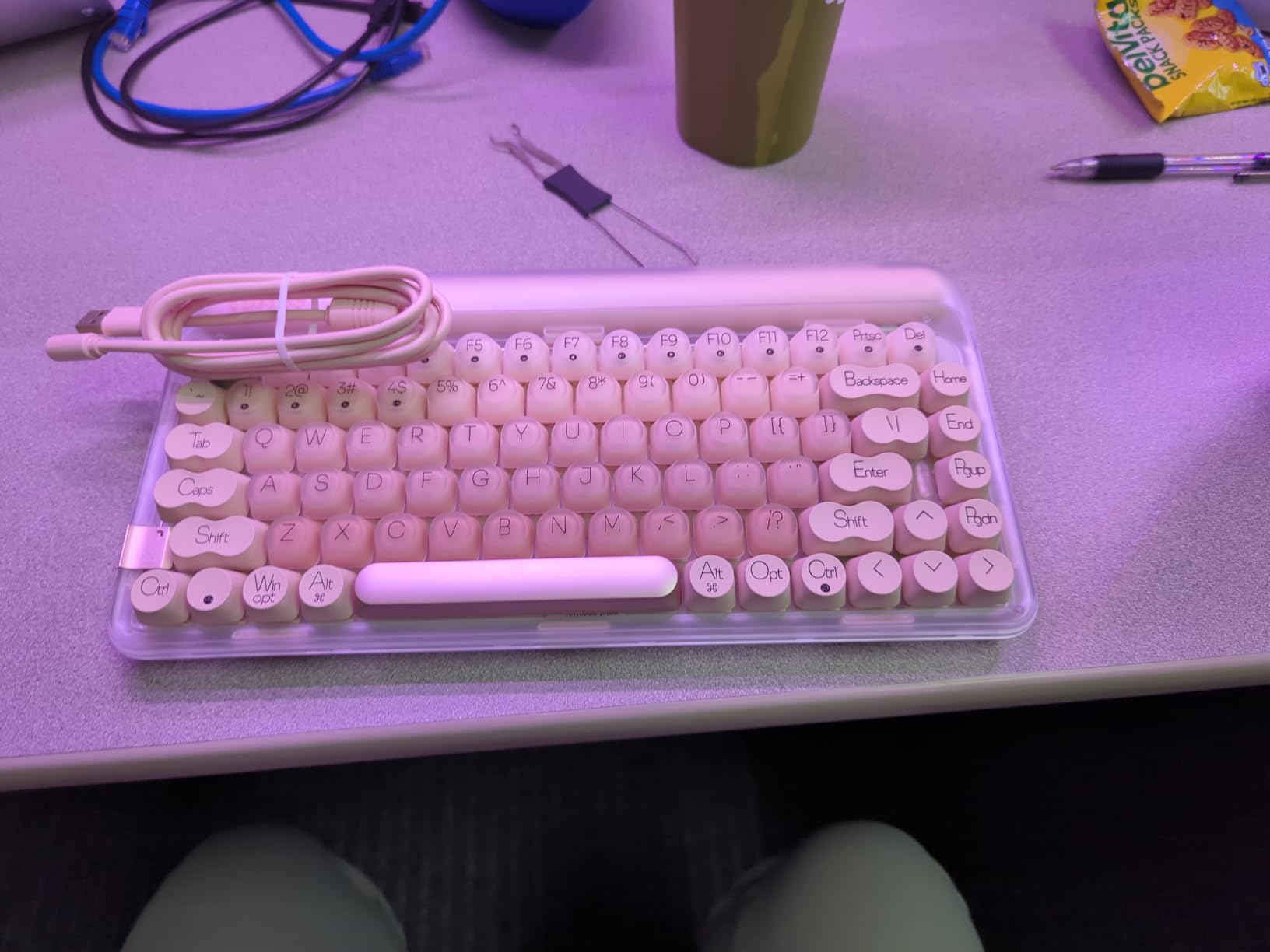 LOFREE DOT Foundation Mechanical Keyboard, 75% Rechargeable Hot-swappable Keyboards with 3 Types Connection for Windows, Mac OS/Pink GATERON Baby Racoon Switches customer photo 2