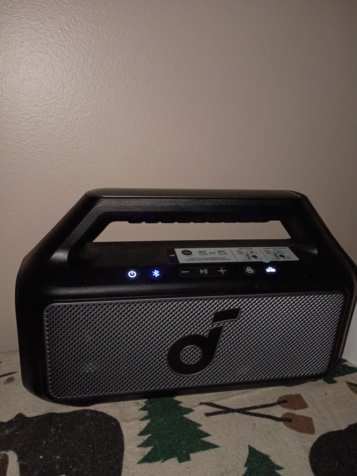 Soundcore Boom 2 by Anker, 80W Outdoor Bluetooth Speaker, 24H Playtime | IPX7 Waterproof, BassUp 2.0 Subwoofer, Floatable, RGB lights, USB-C, Custom EQ via soundcore App, for Camping and Beach(Blue) customer photo 1