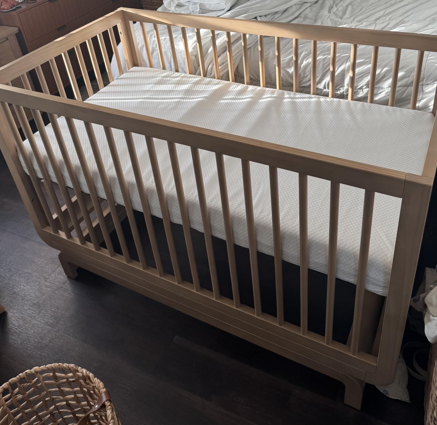 Storkcraft Santorini 5-in-1 Convertible Crib with Guardrail, Driftwood customer photo 1