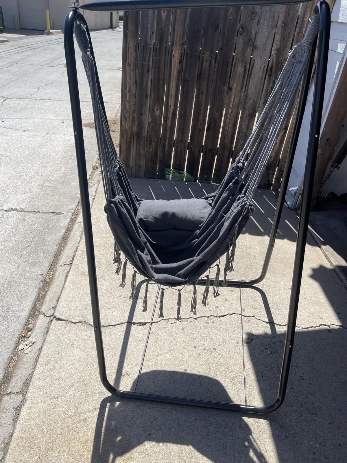 G TALECO GEAR Hammock Chair with Stand, Heavy Duty A-Frame | Beam Design, Square Support Base, Rustproof Swing Stand with Chair for Indoor Outdoor Patio Yard Garden Porch (Grey) customer photo 1