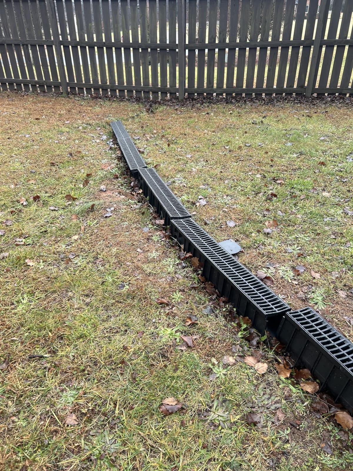 Trench Drain System, Channel Drain with Plastic Grate, 5.9x5.1-Inch HDPE Drainage Trench, Black Plastic Garage and Garden Drain, 6x39 Trench Drain Grate, with 6 End Caps, Convenient Assembly (6 Pack) customer photo 1